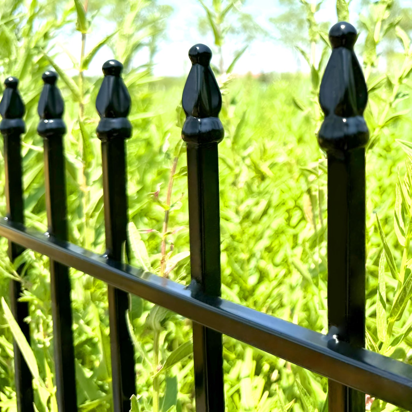 Thealyn Metal Decorative Garden Fence 24" Wide x 24" High (5 Panels, Total Length 10 feet), Metal Border Folding Fence, Landscape Fencing Dog Fence Pet Fence for Flower Bed, Yard, Animal Barrier