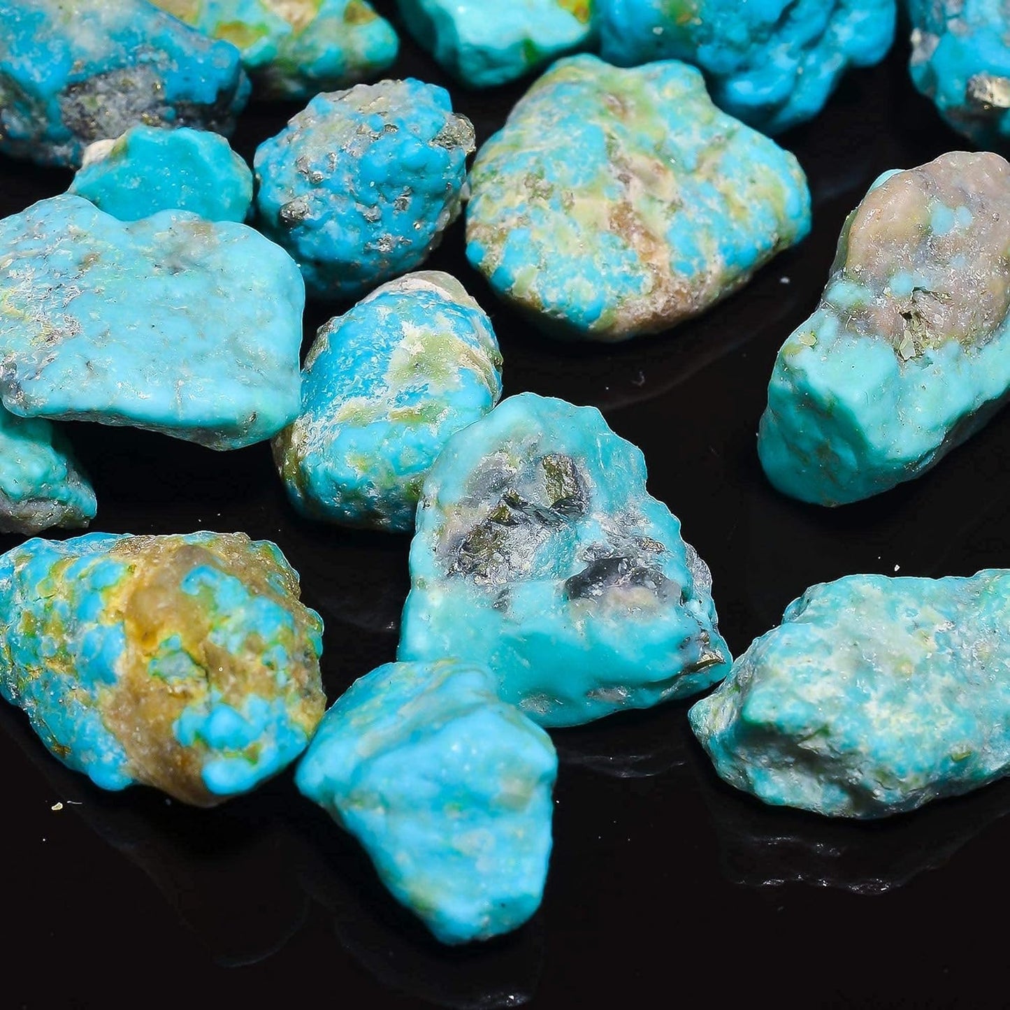 GEMKORA 25 cts, 4-5pcs, Genuine Raw Turquoise Stone, Loose Gemstone and Crystals, Wholesale Lot, Blue Rough Crystals, Turquoise Rock, Jewelry Making Supplies, DIY & Crafts [10-15 mm]