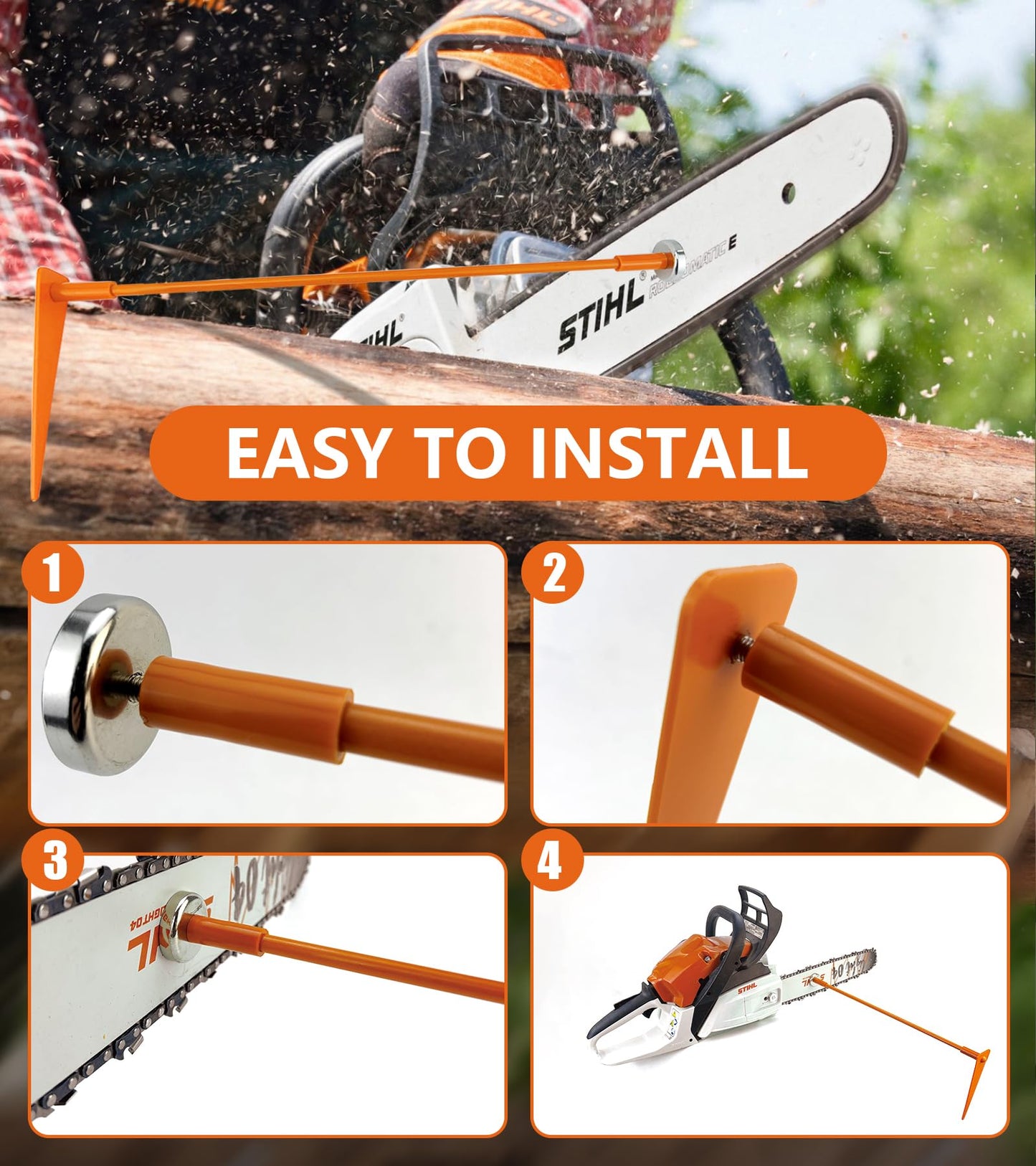 OSROENE Firewood Measuring Tool, 16'' Plus a 6'' Extension, Magnetic Chainsaw Measuring Tool, Fire Wood Marker for Chain Saw Log Accessories and Tools