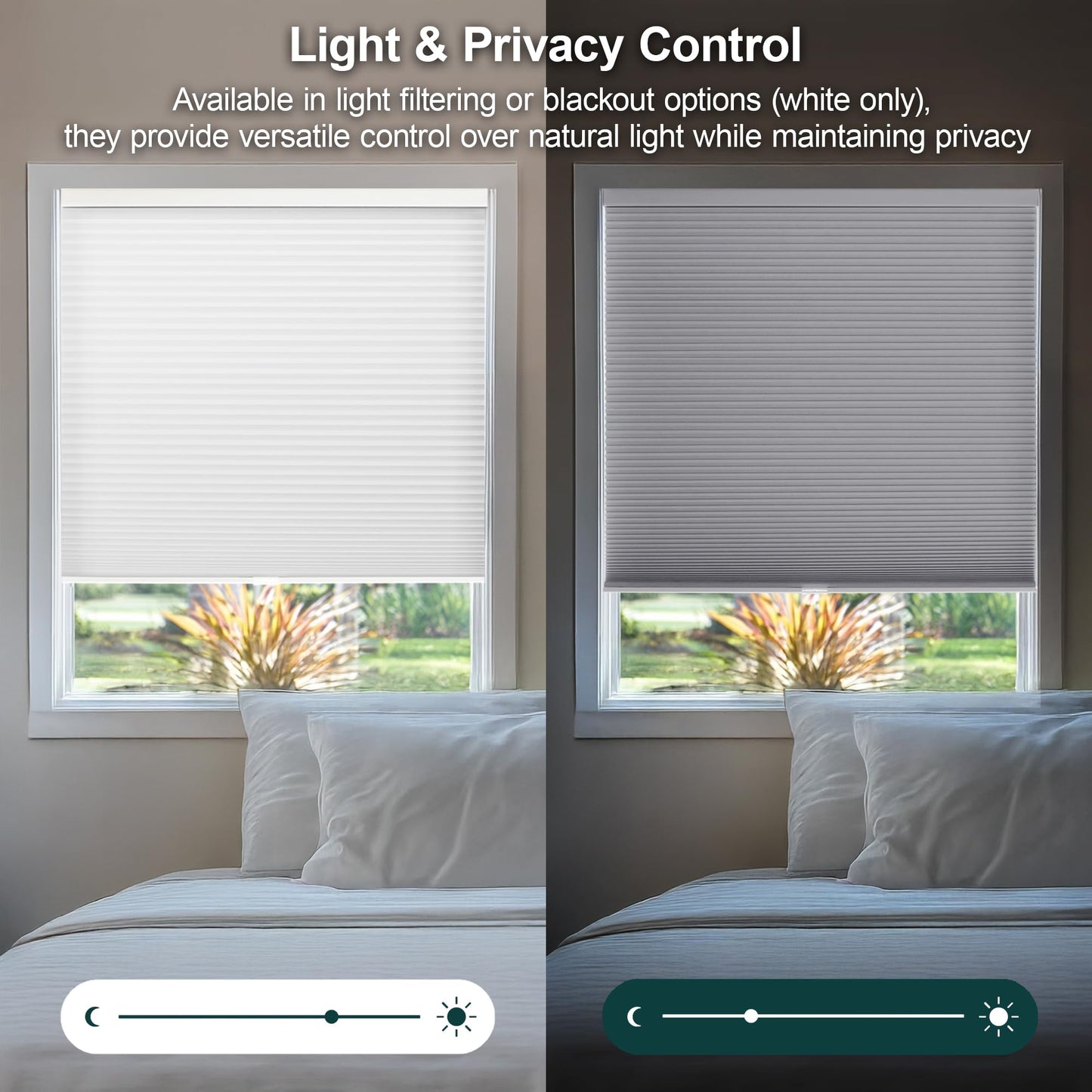 CHICOLOGY Cellular Shades , Window Blinds Cordless , Blinds for Windows , Window Shades for Home , Window Coverings , Cellular Blinds , Door Blinds , Morning Mist, 30"W X 64"H
