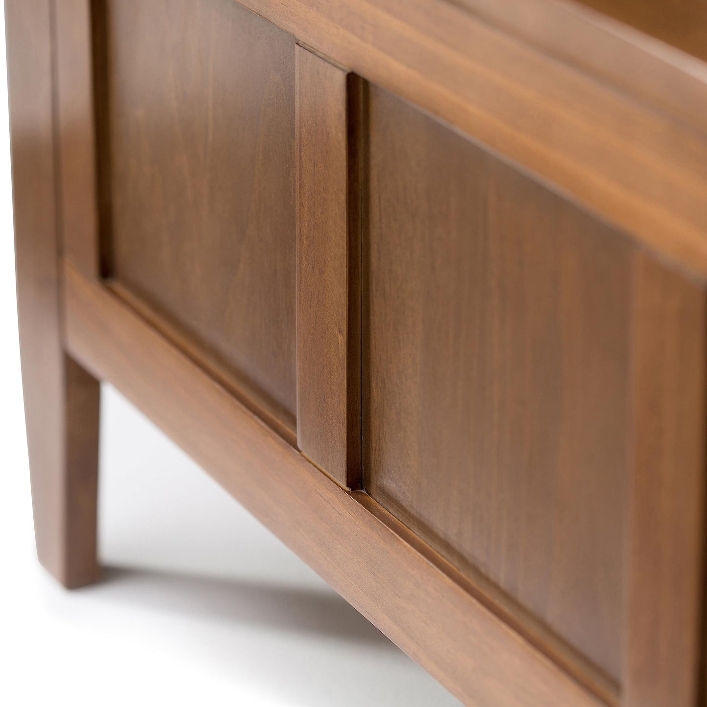 SIMPLIHOME Brooklyn Entryway Storage Bench - 48 inch Wide Solid Wood Hallway Bench in Medium Saddle Brown, Contemporary Mudroom Bench for Entry or Foyer with Lift-Up Lid and Spacious Hidden Storage