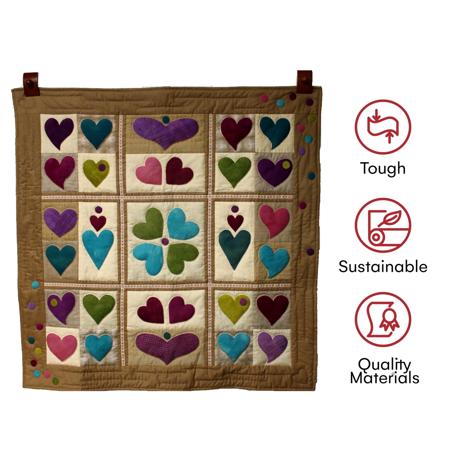Precision Quilting Tools Quilting Supplies - Premium Wall Tapestry Hanger, Durable Large Tapestry Wall Hanging Clips with 2 Screws for Easy Display - Wood, 3.25 x 2 Inches - Dark Stain Finish