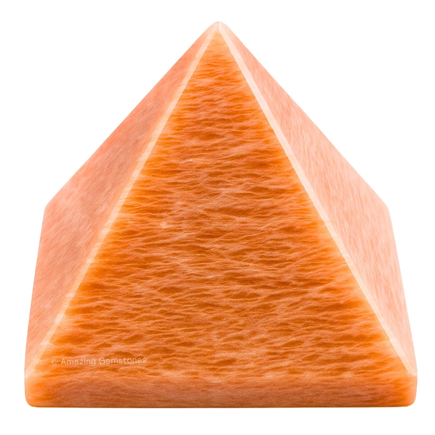 Amazing Gemstone Peach Moonstone Pyramid Crystal Healing Stones - 2" Great Pyramid Figurine of Natural Stone Pyramid for Meditation, Reiki, Chakra Balancing and Crystal Pyramids Grid