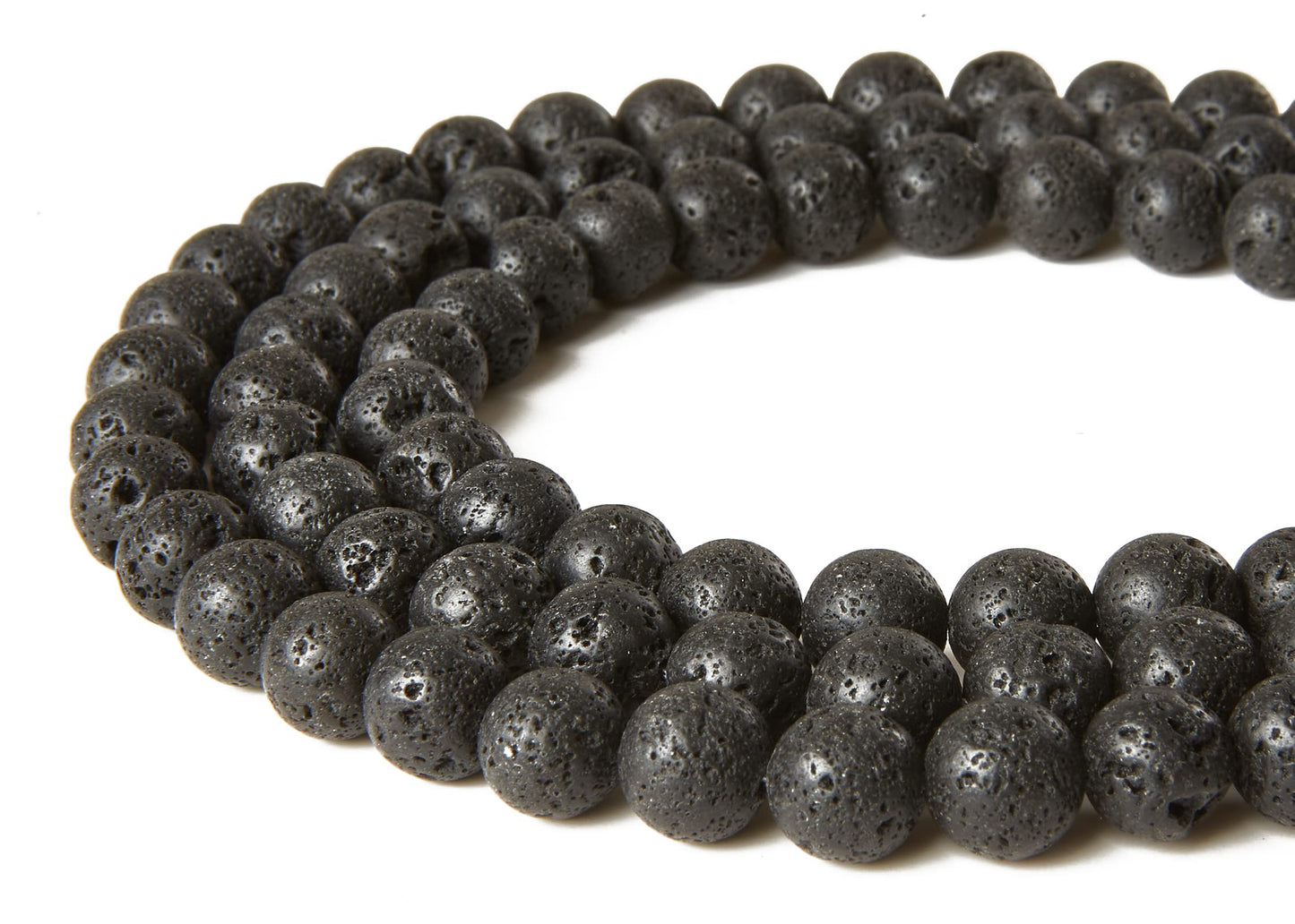 100pcs 8mm Black Lava Beads Natural Gemstone Beads Round Loose Beads for Jewelry Making