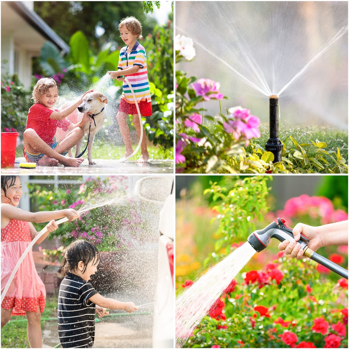 Twinkle Star 4 Way Heavy Duty Brass Garden Hose Splitter, Hose Connector 3/4", Hose Spigot Adapter with 4 Valves