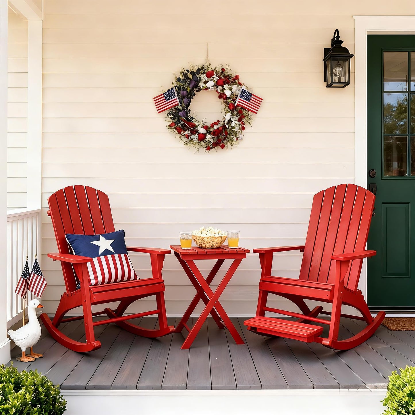 MAINGKAUNG Patriotic Wreath 22 Inch 4th of July Wreath Patriotic Wreaths for Front Door with Red White Blue Flag Tulip Eucalyptus Leaves for American Independence Day Memorial Day Flag Day Decor