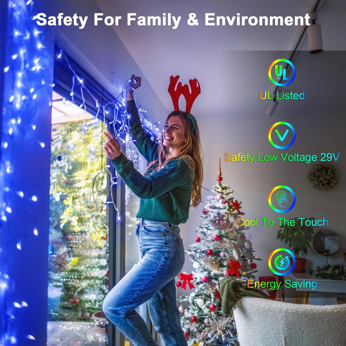66FT 670 LED Christmas Lights 148 Ice Drops, 12 Lighting Modes and Timer Memory Dimmable, Outdoor Waterproof Hanging String Light for Xmas Holiday Wedding Garden Fence House Tree Outside Decor (Blue)
