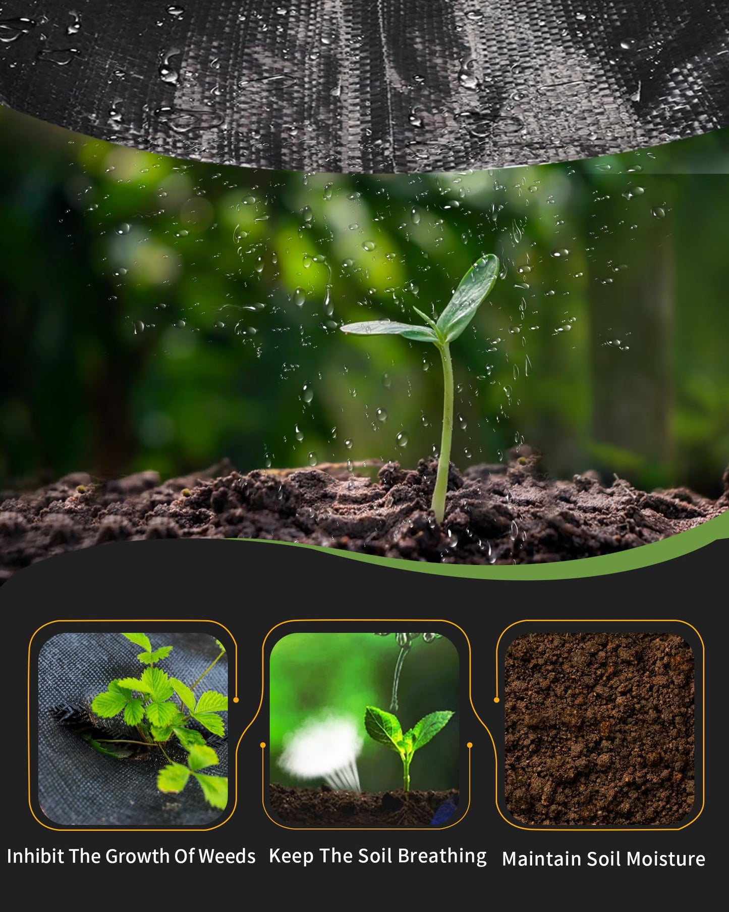 Pterying 13ftx108ft Weed Barrier Landscape Fabric Heavy Duty, Premium 5OZ Garden Geotextile Fabric, Outdoor Weed Blocker Fabric, for Driveway Mats, Erosion Control, Ground Cover Weed Barrier