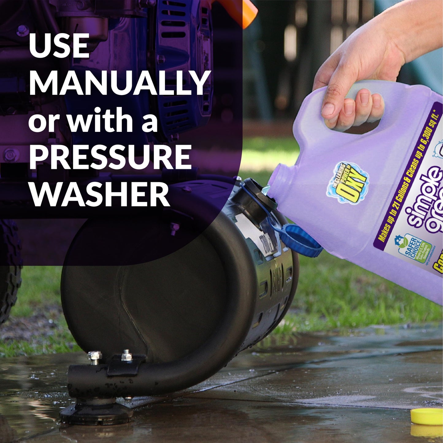 Simple Green Oxy Solve Concrete and Driveway Pressure Washer Cleaner, Purple, Unscented, 128 Fl.Oz