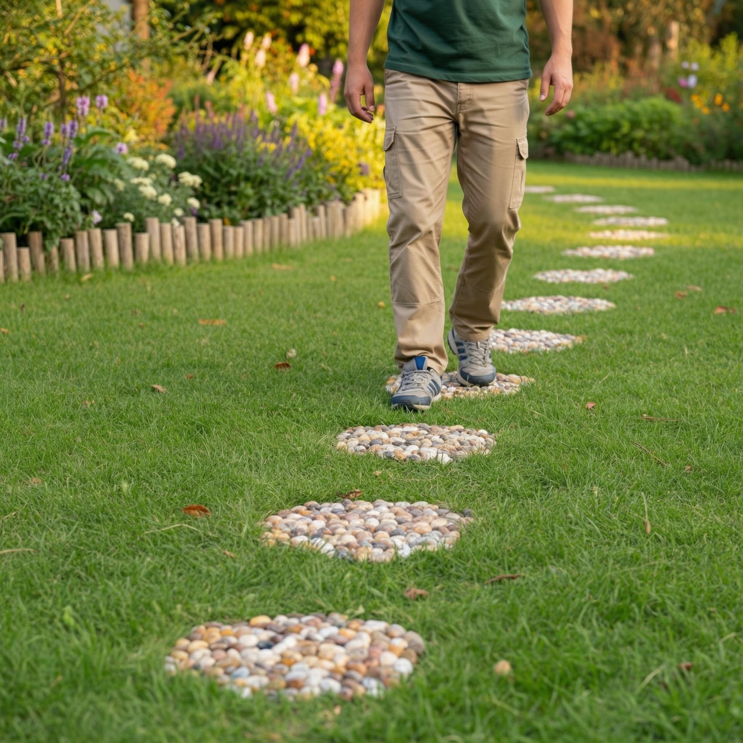 Qualdout River Rocks Stepping Stones Pavers Outdoor for Garden Walkway, Pebbles Polished Gravel for Yard Lawn Patio Pathway Landscaping, Set of 6 (Hexagon)