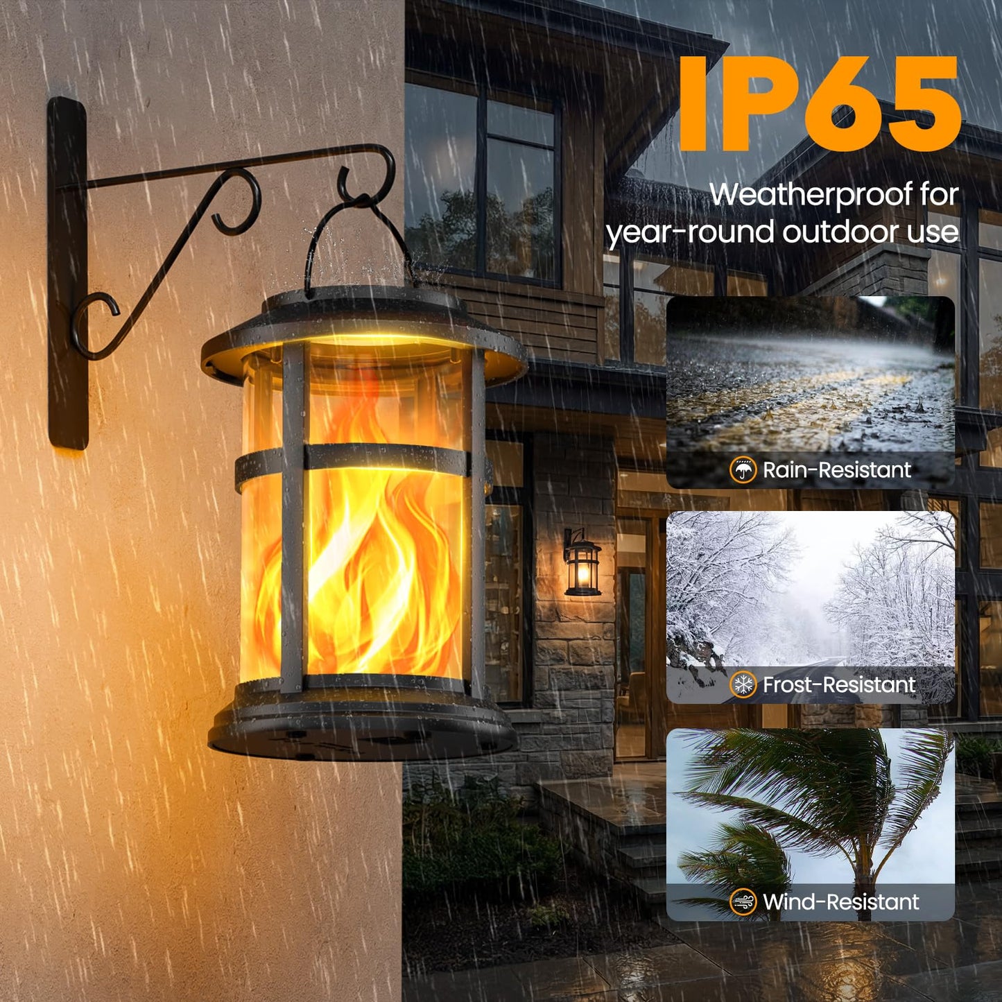 Otdair 4 Pack Solar Lanterns Outdoor Waterproof, Upgraded Flickering Flame Hanging Solar Lights for Outside, Solar Powered Lantern for Patio Yard Garden Porch Decor, Gift for Mom Housewarming