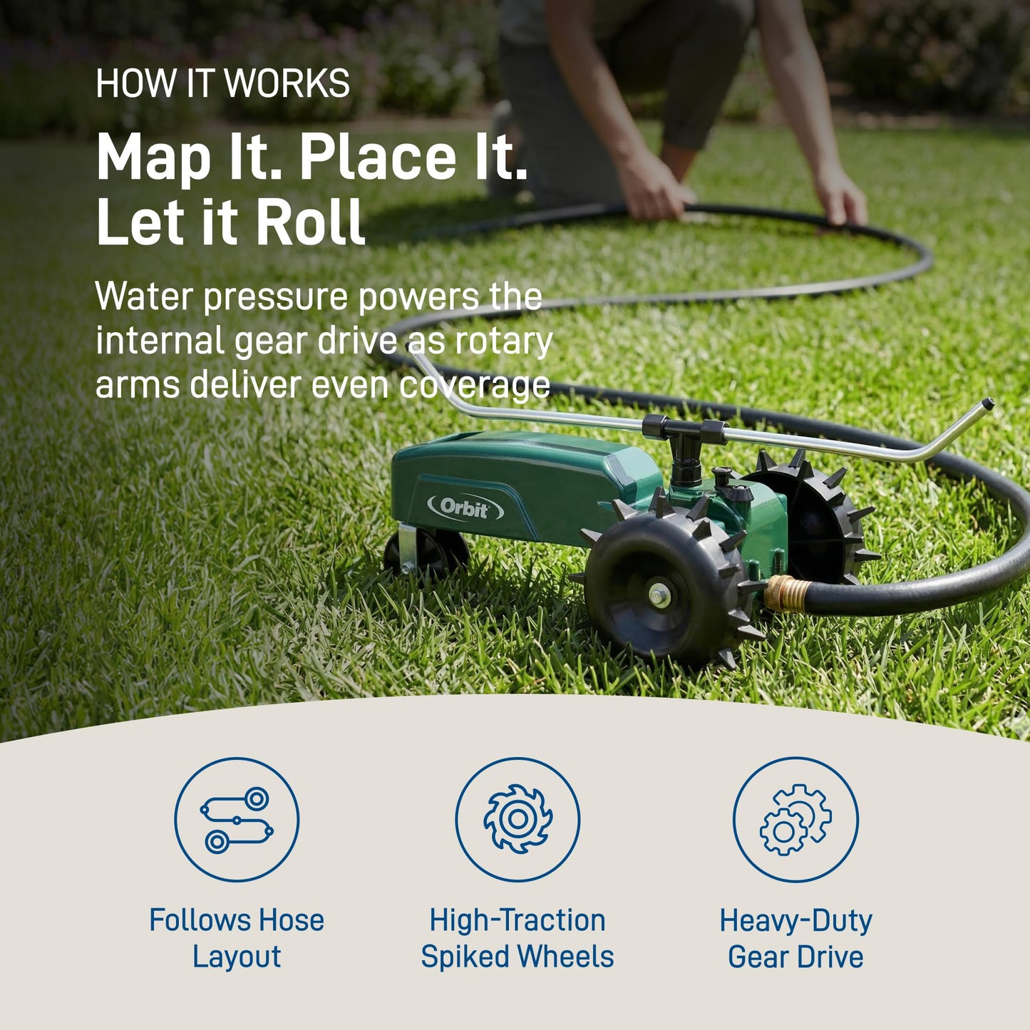 Orbit 58322 Traveling Tractor Water Sprinkler