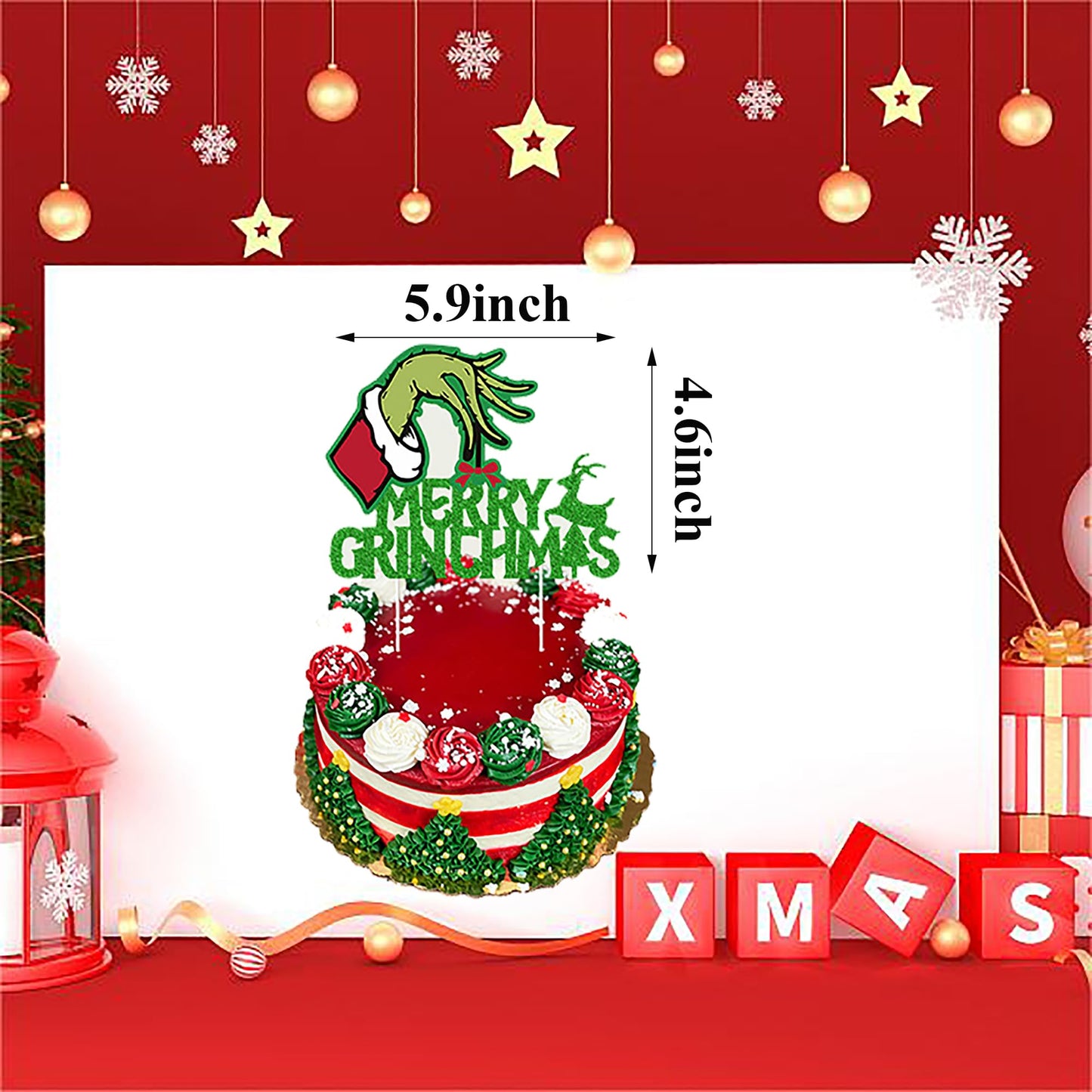 33pcs Christmas Balloons Decoration Set,Xmas Theme Party Balloons Decorations,Red Green Balloons,Christmas Banners,Card Placement Kit