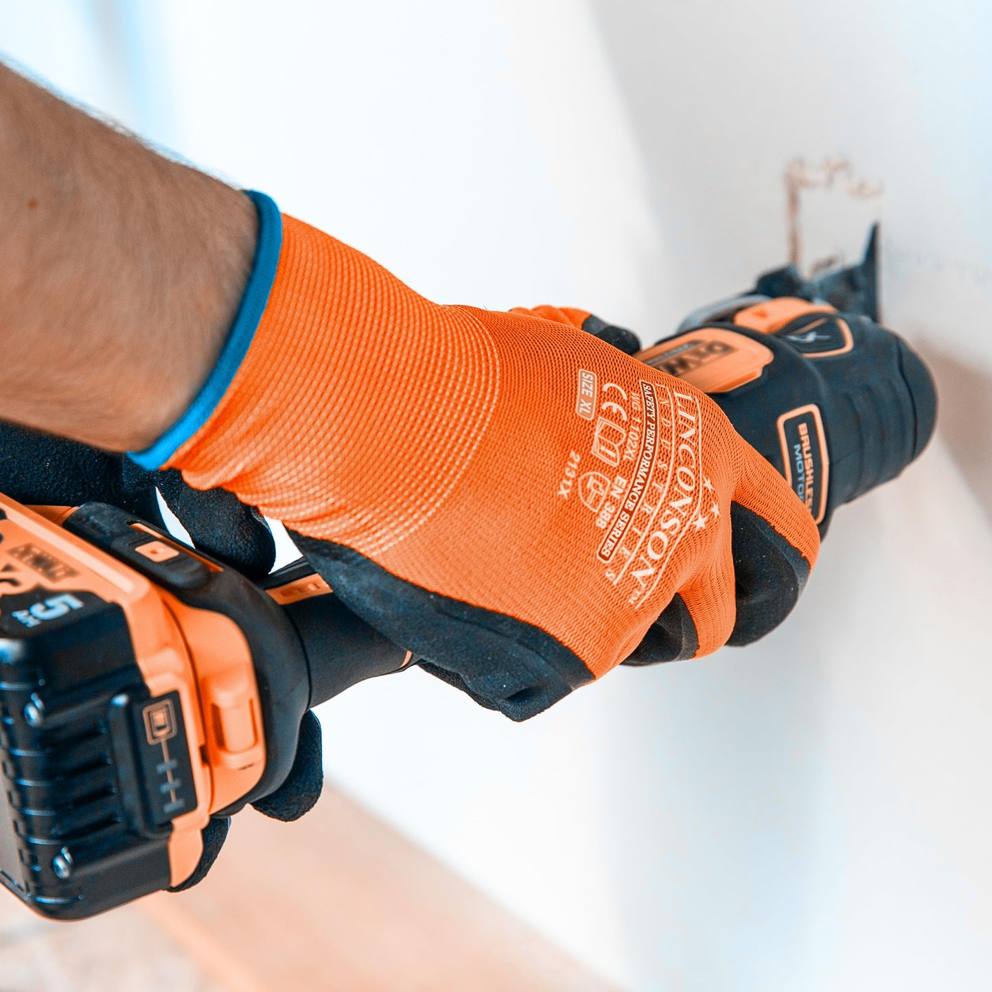 linconson 12 Pack Safety Performance Series Construction Mechanics Work Gloves (XL (Pack of 12), Orange)