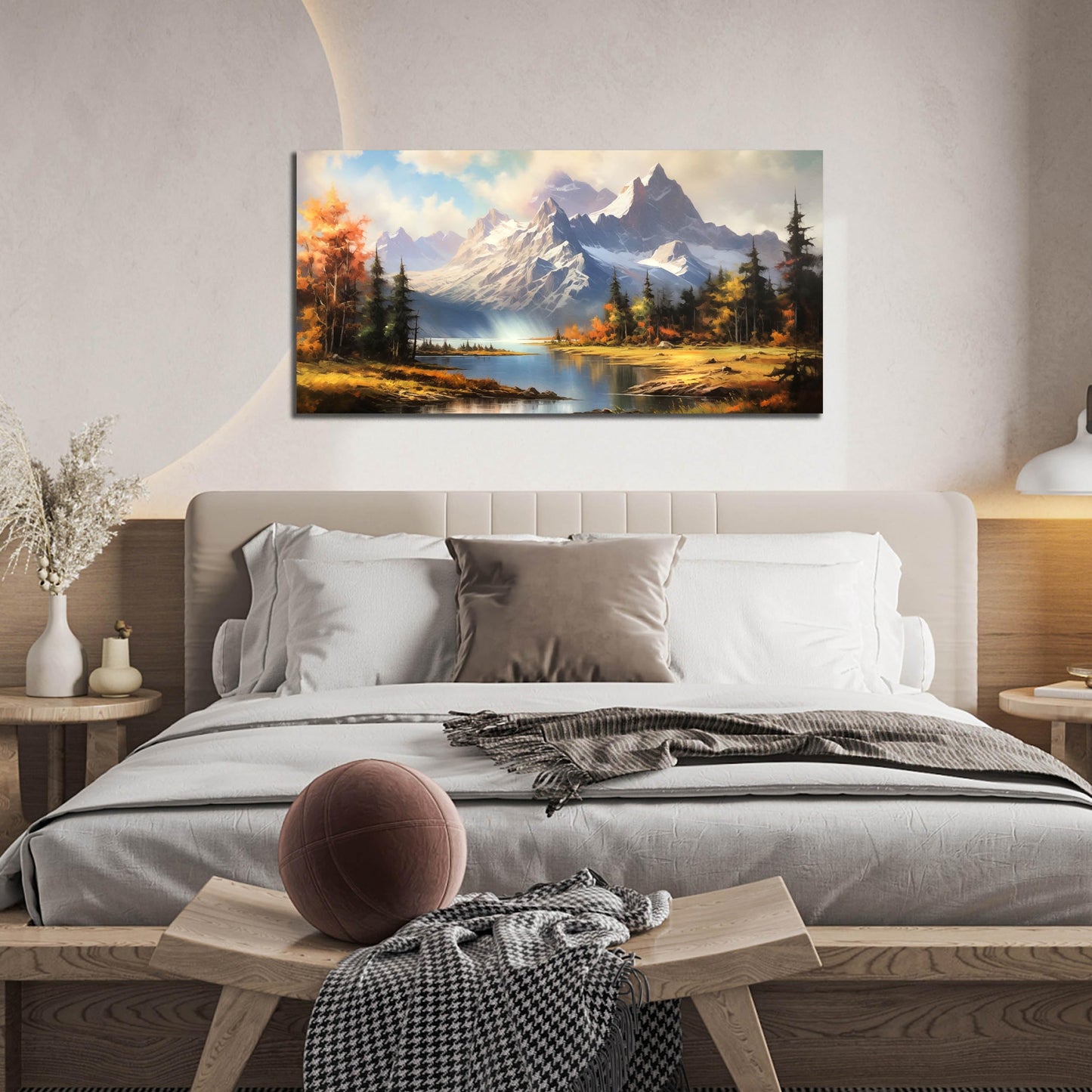 Mountain Wall Art for Living Room Bedroom Office Nature Wall Art Large Mountain Lake Forest Landscape Pictures Modern Artwork Framed Wall Decor Canvas Prints 20x40 Inch