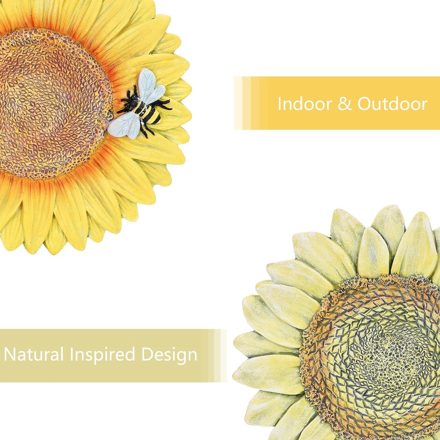 3 Pack Sunflower Cement Stepping Stone for Garden & Patio – 10 Inch Hand-Painted Outdoor/Indoor Decorative Paver, Durable & Weather-Resistant Yard Art, Vibrant Yellow Design