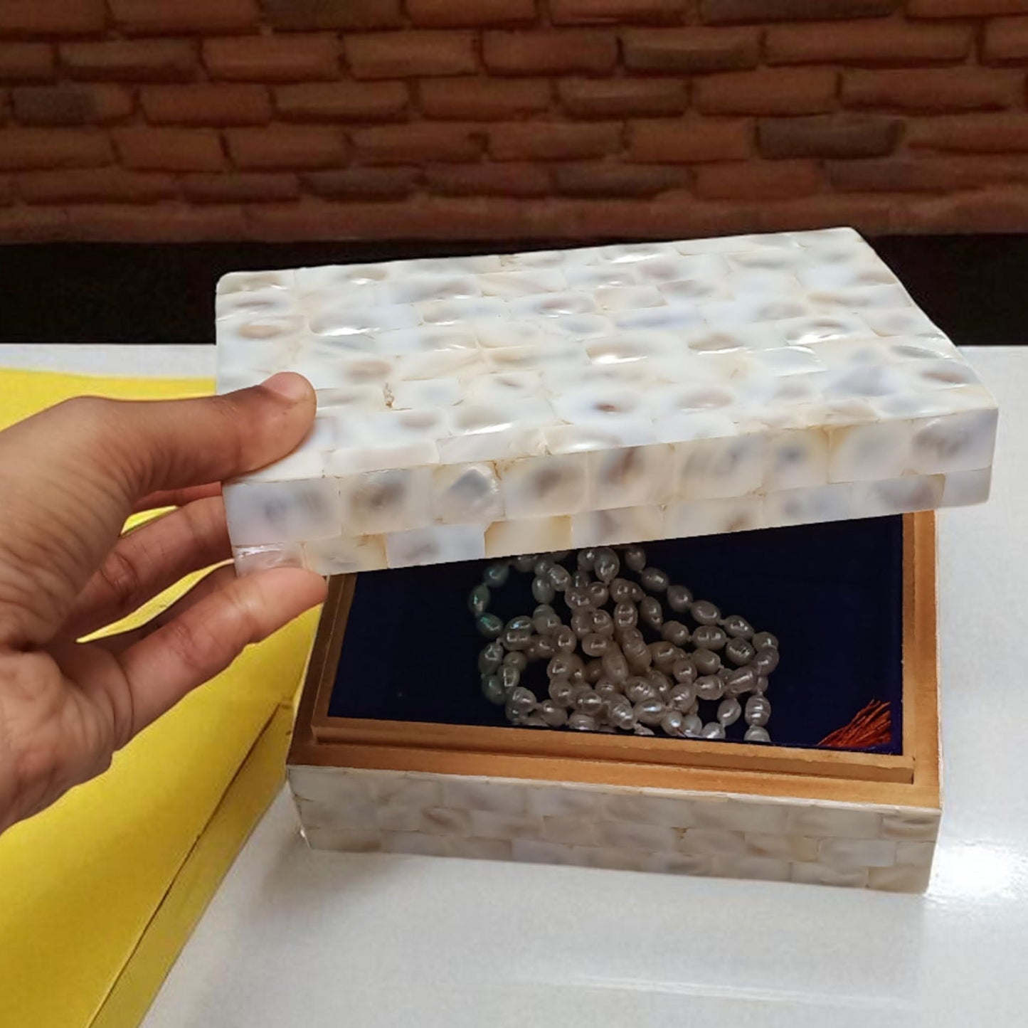 White Decorative Wooden Box | Unique Handcrafted Shiny Jewelry Storage Box | Elegant Keepsake Organizer for Home Décor | 6X4X2.5"Inch Great Birthday Gift, Wedding Gift & Special Occasion Present