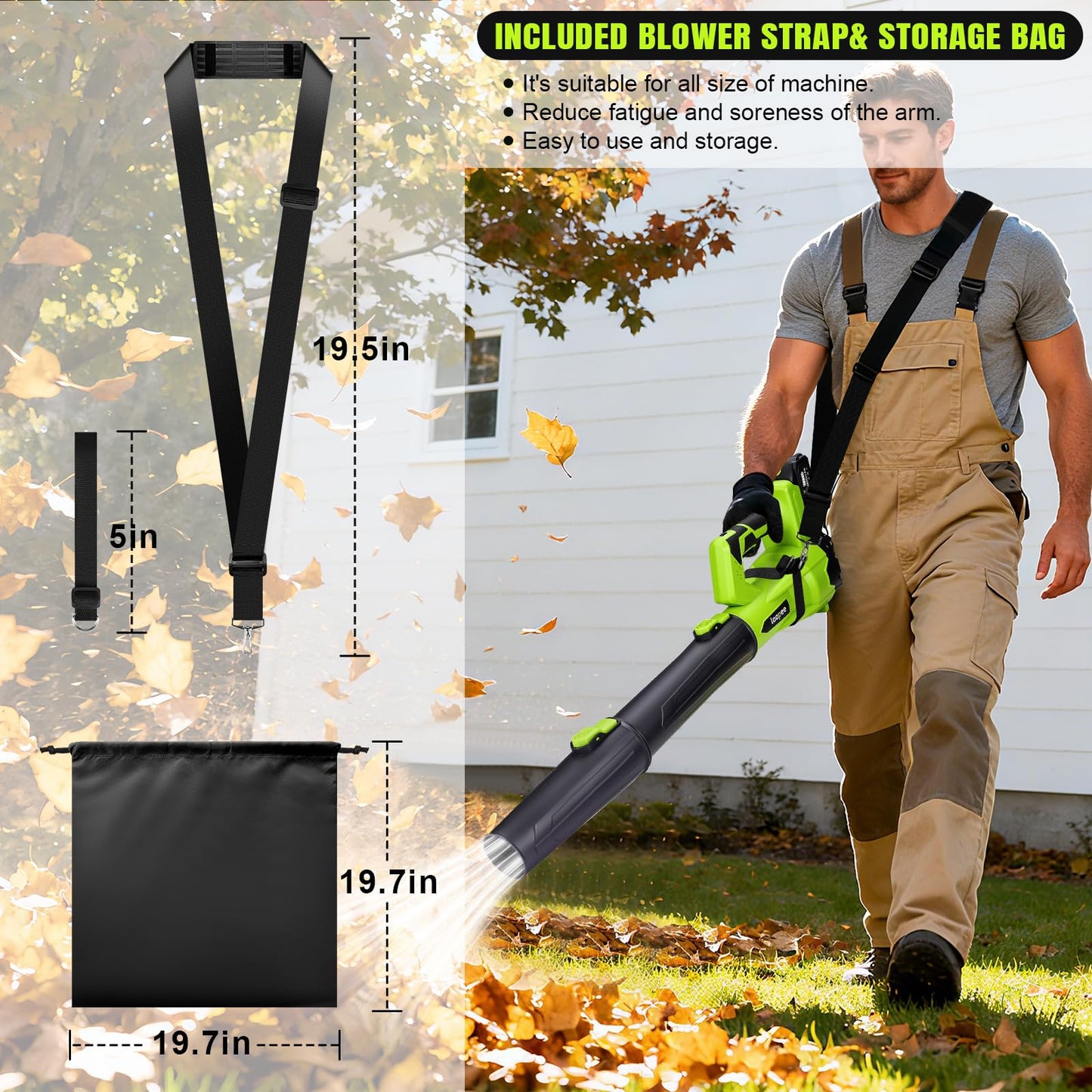 Leaf Blower Cordless,Electric Leaf Blower with 2 4.0Ah Battery Powered and Fast Charger, Lightweight Cordless Blowers for Spring Lawn Care and Dust,6 Speed Control