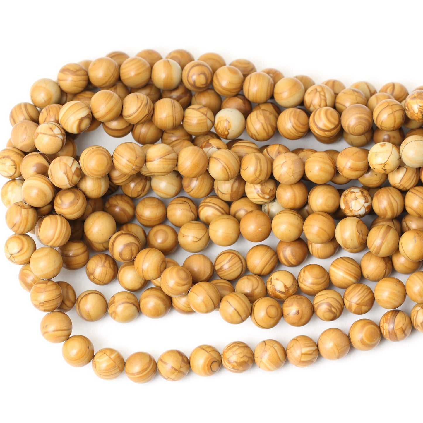 CHEAVIAN 35PCS 10mm Natural Woodgrain Jasper Round Loose Beads for Jewelry Making DIY Bracelet Necklace Materials 1 Strand 15"