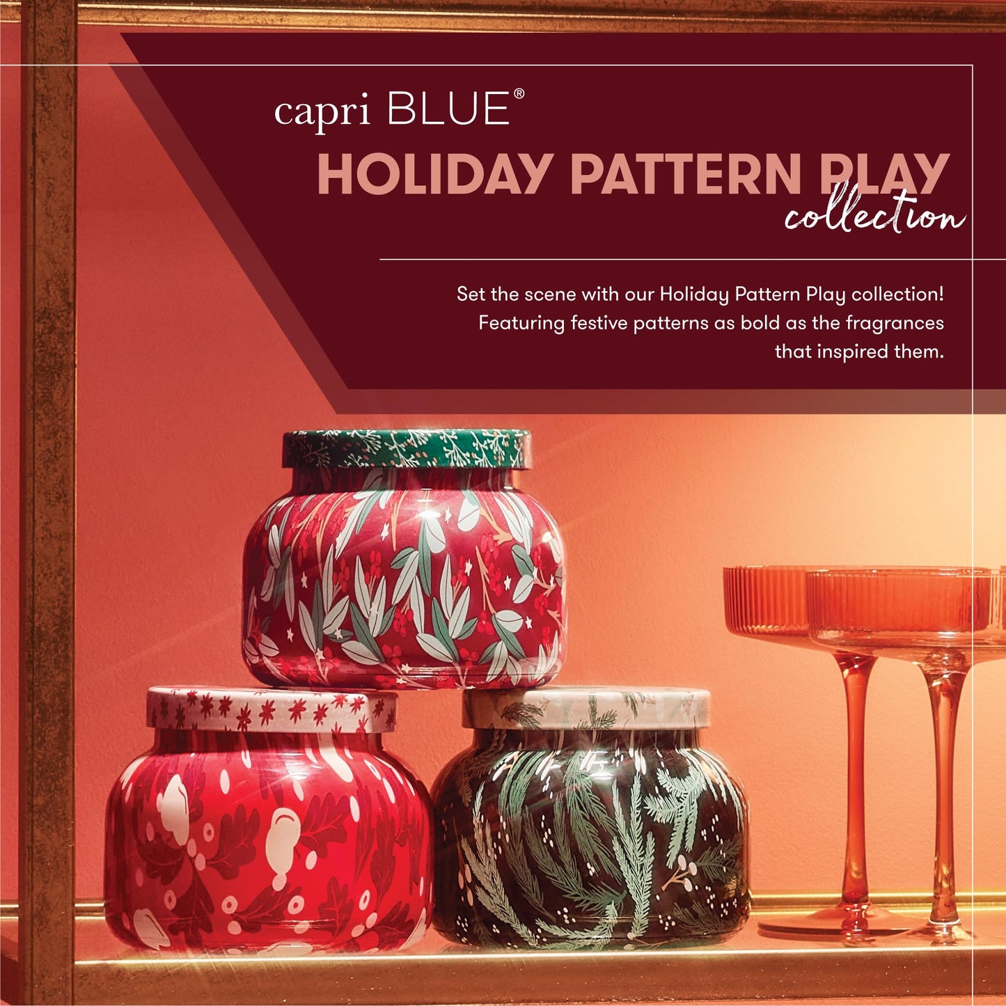 Capri Blue Apple Cider Social Scented Candle - Pattern Play Signature Holiday Candle - Soy Wax Blend Luxury Candles - Long Lasting Candles - Fall Decor (19 oz)