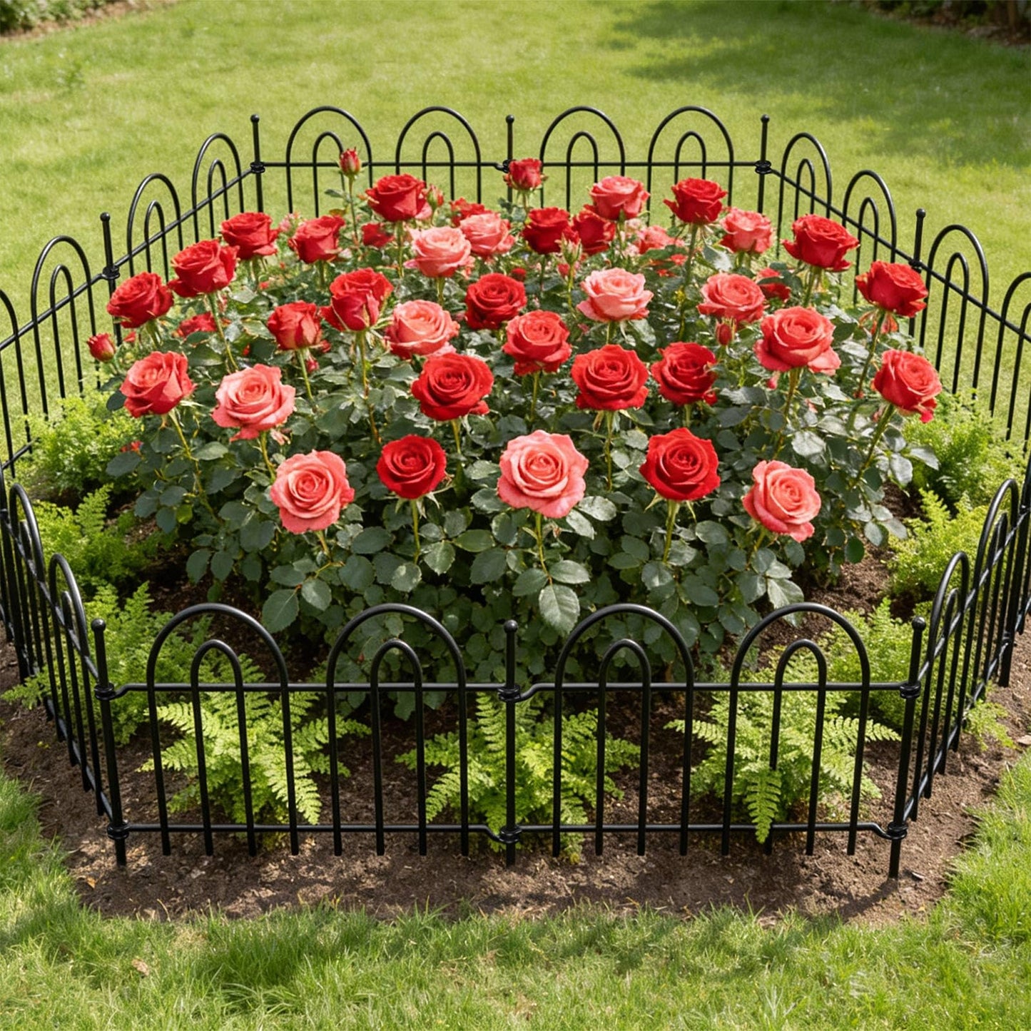 45ft x 13in Garden Fence Animal Barrier, 32 Panels Decorative Garden Fence Border, No Dig Garden Fence Panels, 1.8in Gap Rustproof Metal Stakes, Ground Defense Border Fence for Outdoor, Yard, Patio