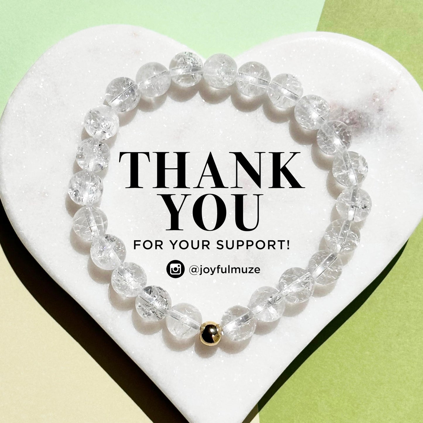 Joyfulmuze Clear Quartz Crystal Bracelet, Chakra Healing Energy Balancing, Simple Natural White Stone, Handmade Jewelry Gift for Women, 6.5-7” wrist (Burst - Clear Crystal)