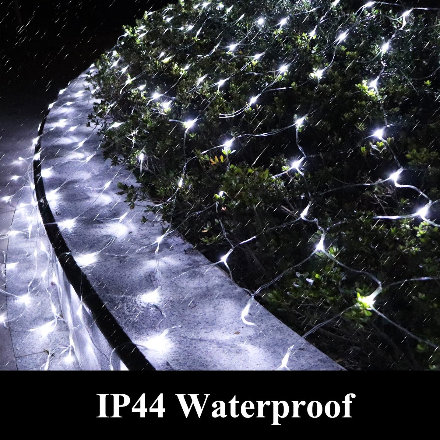 Vicila Net Light Outdoor Mesh Christmas Decorations, 100LED String Light Plug in Connectable Tree Warp Hanging 5ft x 5ft for Halloween, Shrubs, Lawn, Backyard, Walkway, Bushes, Garden Decor-White