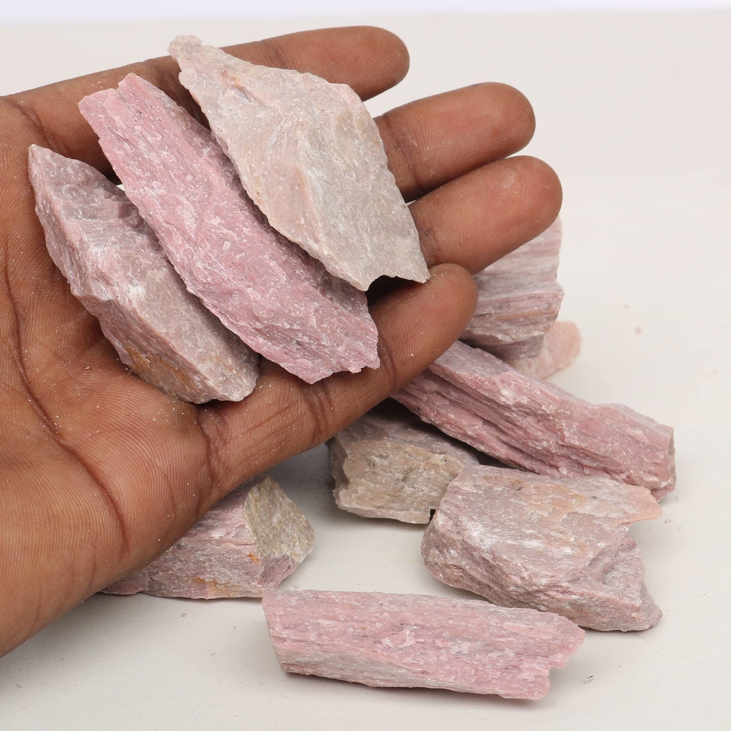 REAL-GEMS Natural Raw Healing Crystals Rough Stones for Tumbling, Cabbing, Polishing, Wire Wrapping, Wicca & Reiki Crystal Healing, Mix Gemstones,7 Chakra (Natural Calcy)