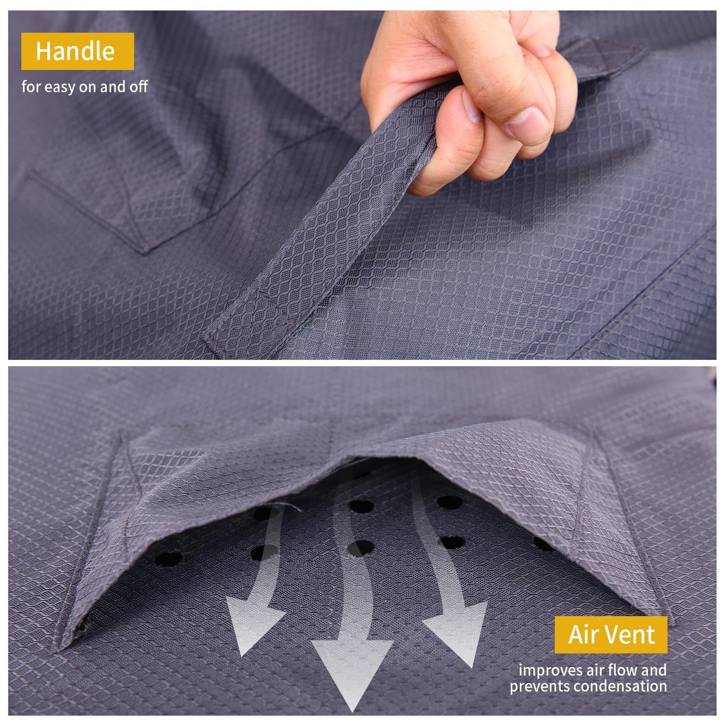 JSSunday Round Patio Furniture Cover, Heavy Duty and Waterproof for Outdoor Furniture covers, Round outdoor table cover, Patio table cover 110"DIA x 31"H Grey