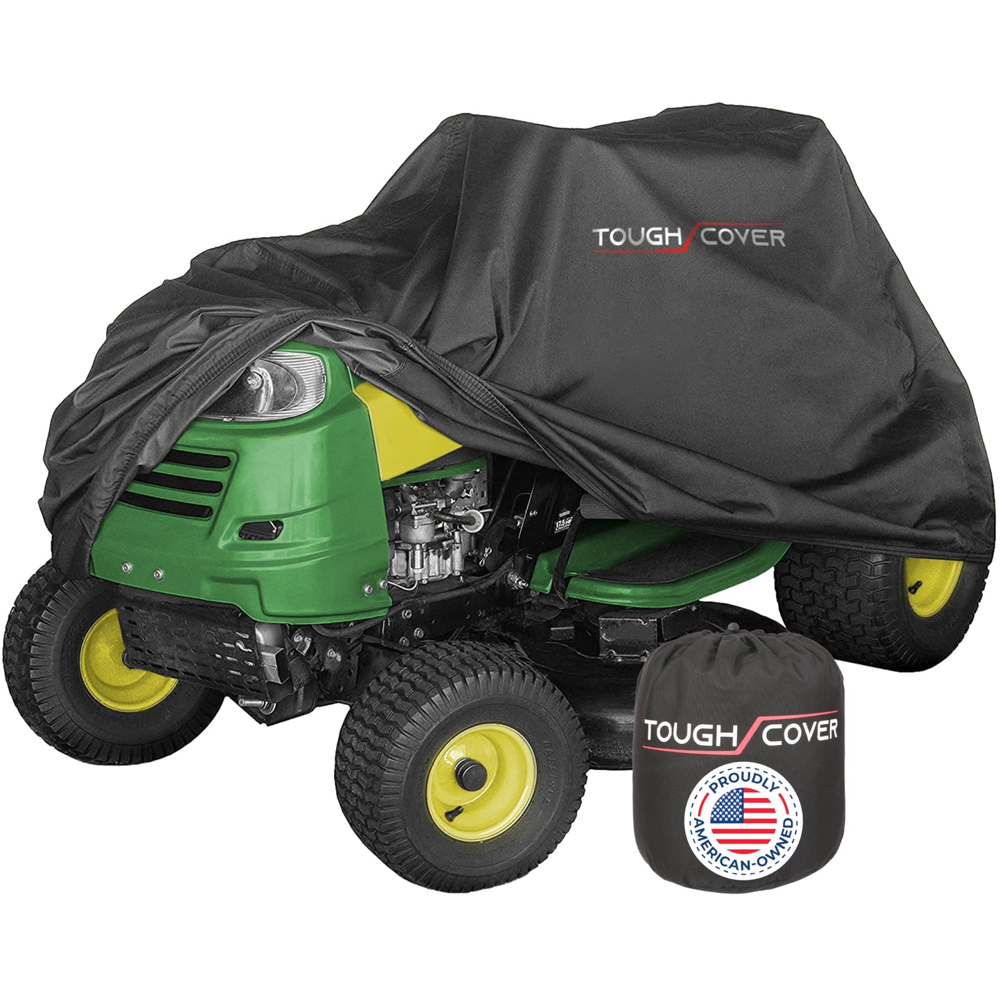 Tough Cover Riding Lawn Mower Cover - 90x56x59 in Black - Waterproof Protection for Zero Turn Mowers - UV & Snowproof Shield for Outdoor Storage - Drawstring Strap & Dust Guard for Tractor Accessories