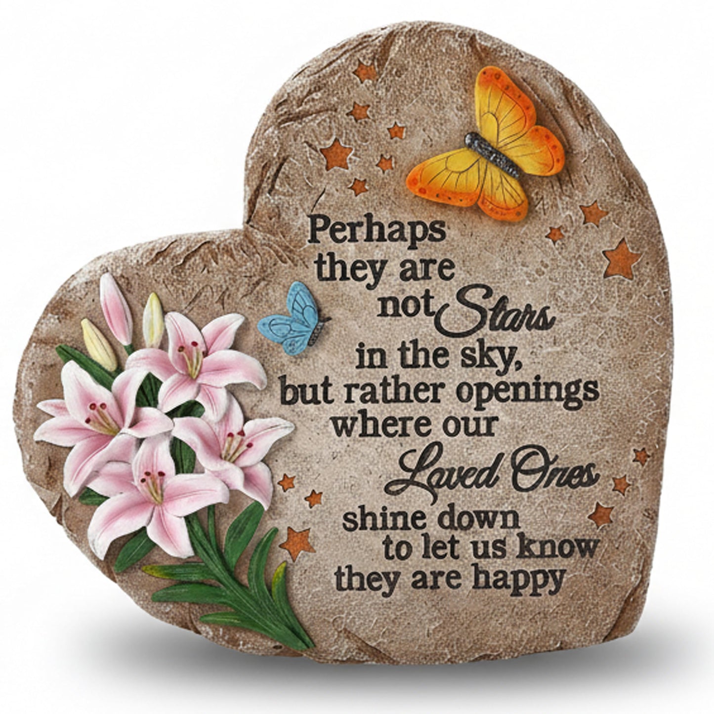 Memorial Garden Stone with Heartfelt Quote, 10 inch Garden Stepping Stones, Resin Memorial Plaques for Outdoors, Garden Stones in Memory of Loved One Gifts for Grave, Garden, Patio, Home