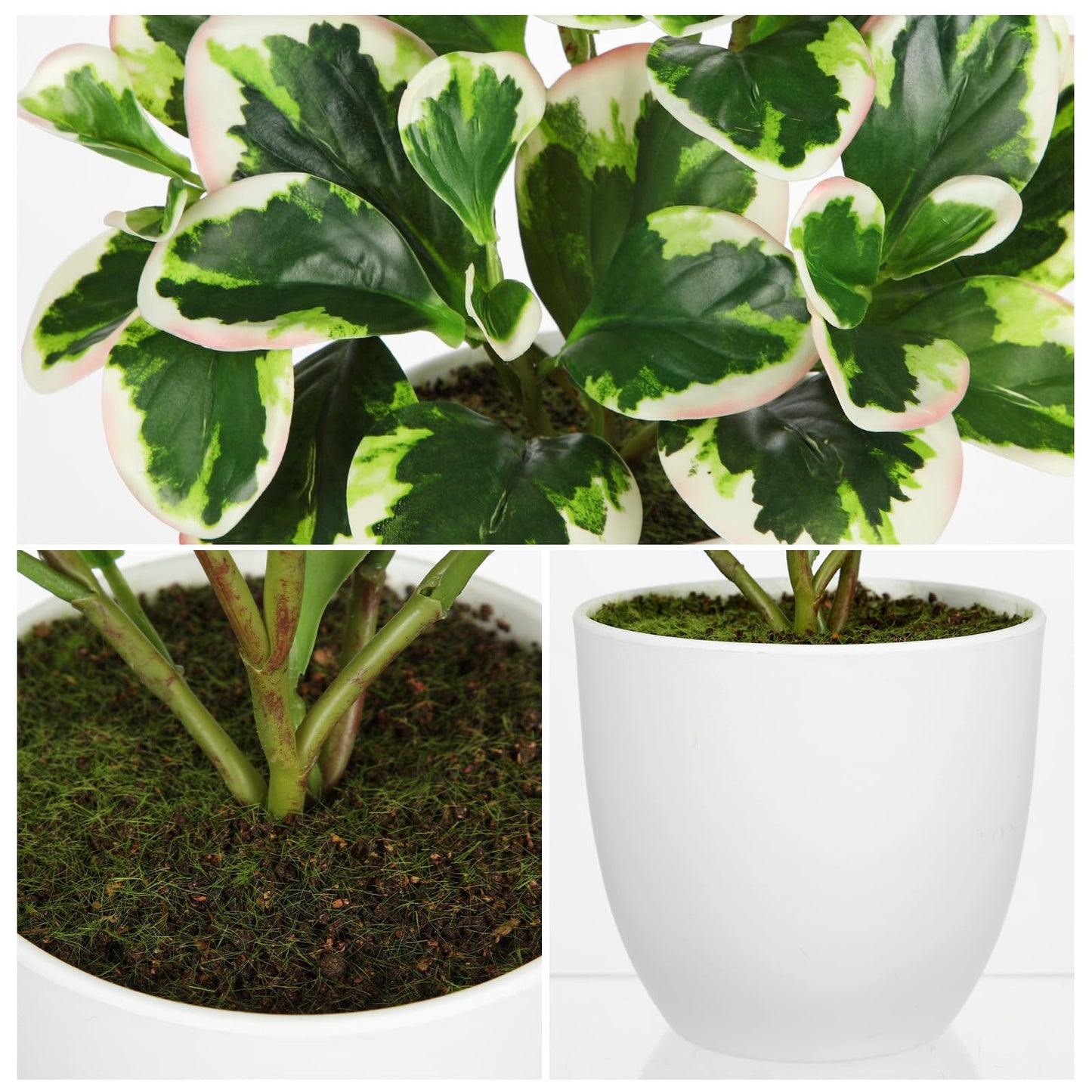 Briful Fake Plants in White Pot, Artificial Potted Plant for Home Farmhouse Table Decor, Faux Plants Indoor for Coffee Table Entryway Living Room Bathroom Decor