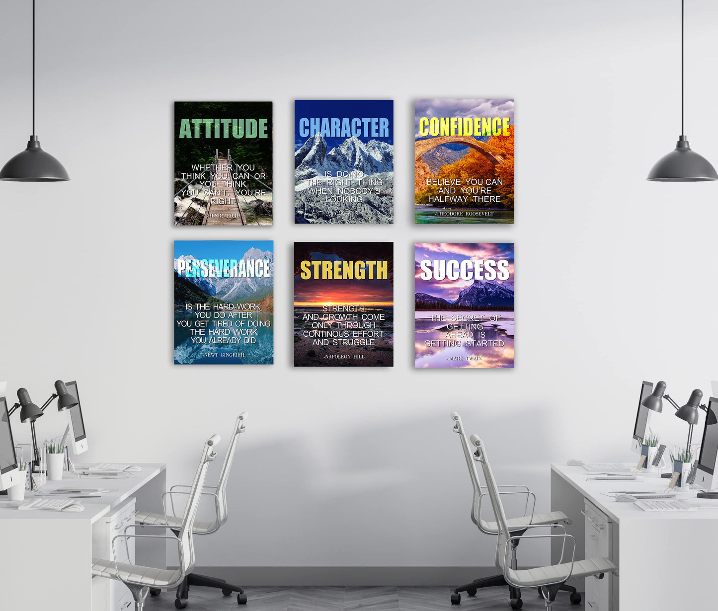 Landscape Canvas Wall Art，Motivational Wall Art Decoration Painting .Suitable forGym, Library, Office, Living Room and Home Deco,Tabletop/Hanging(29x38cm) Framed