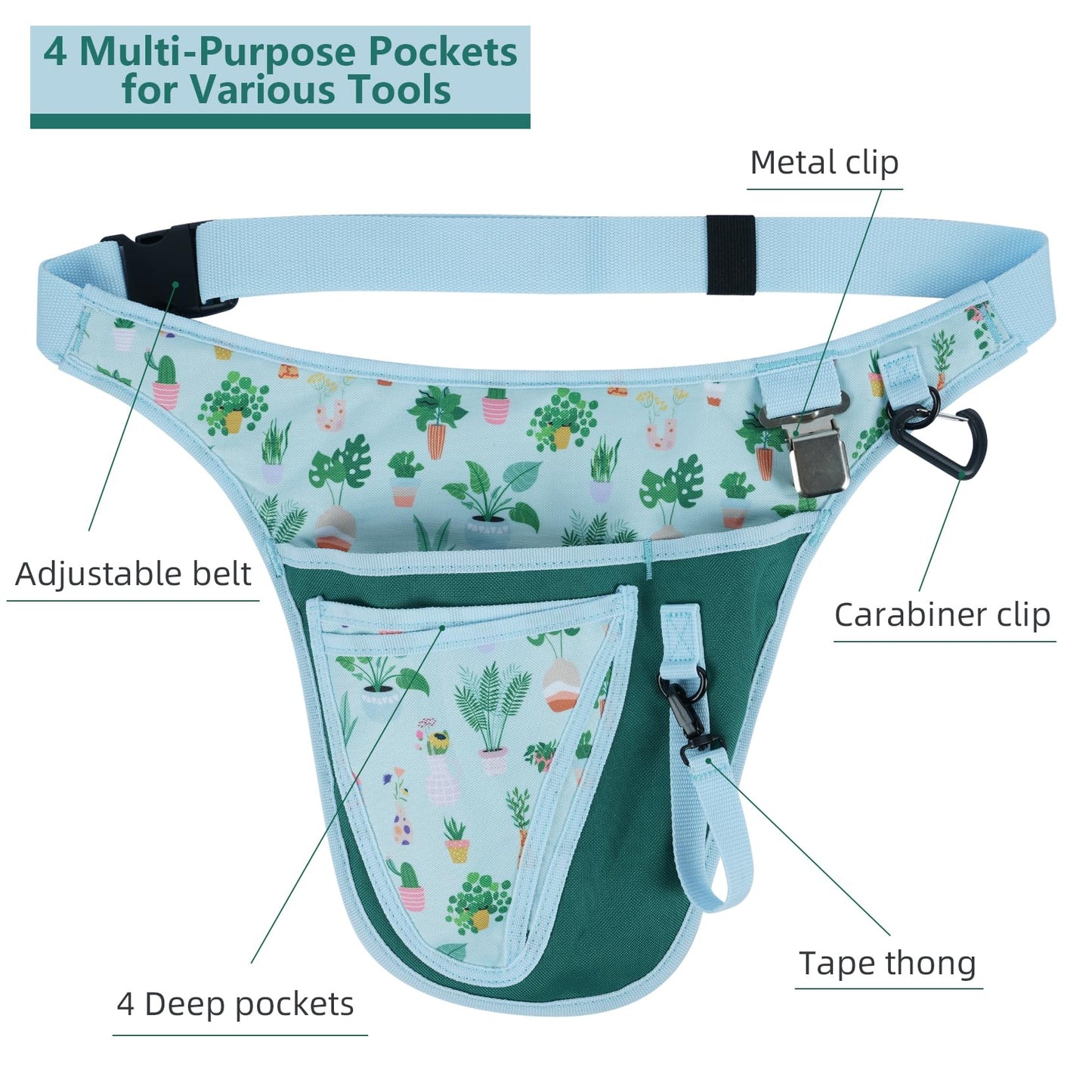 KUNN Garden Tool Pouch Apron with Pockets for Gardening,Florists,Carpenter,Construction