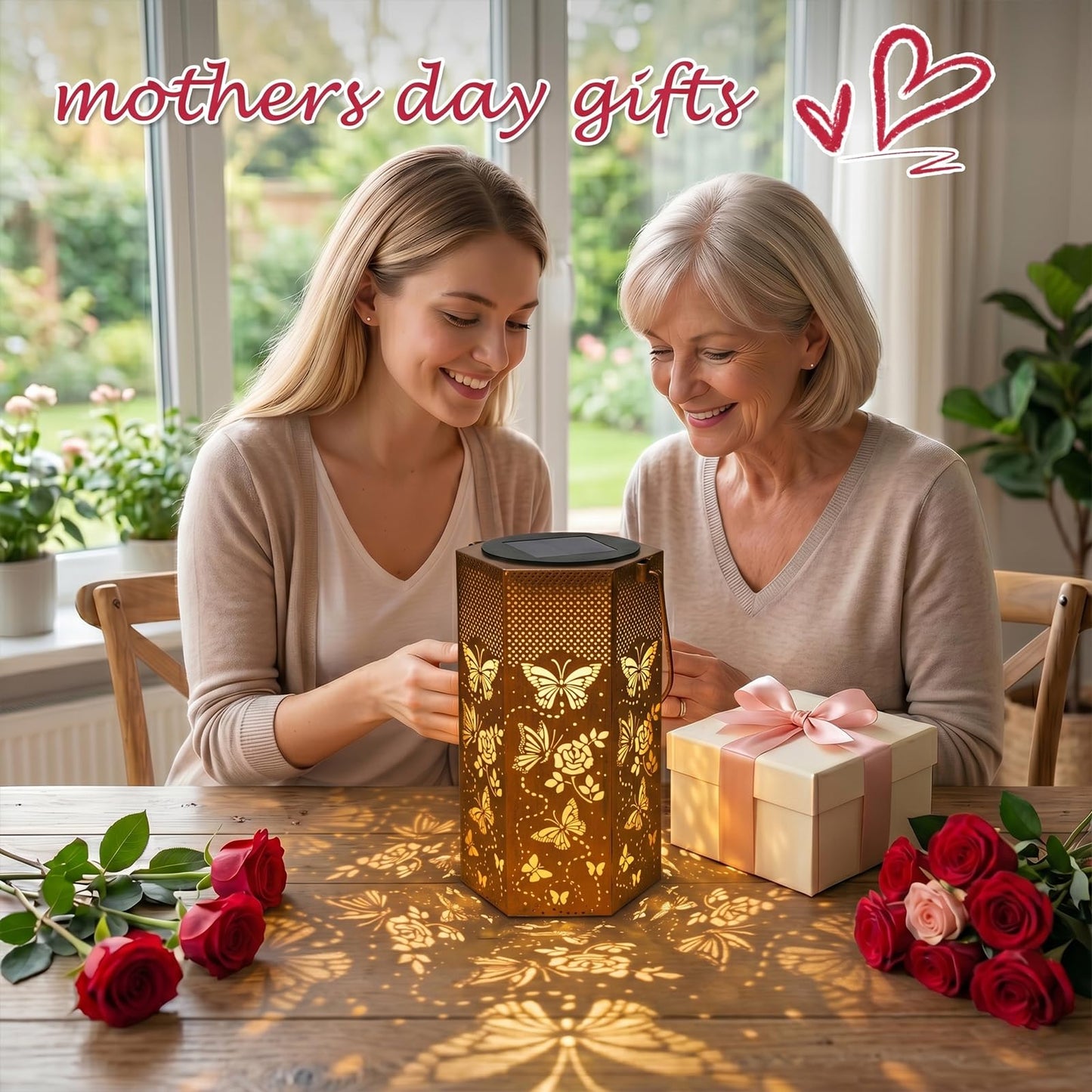 Butterfly Solar Lights Outdoor -Mothers Day Gifts for Mom Grandma, Birthday Gifts for Women, Butterflies Solar Lanterns Outdoor Waterproof Garden Decoration for Outside