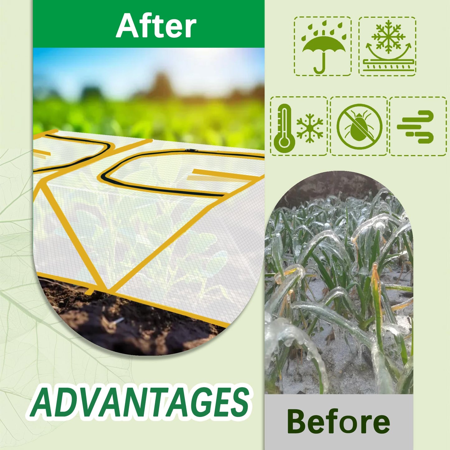 47.2" *14.6" *13.4" Foldable Garden Accelerator Plants Cover Freeze Protection for Raised Bed, Mini Greenhouse Cover with Two Air Hole, Frost Cover for Plant Vegetable Seedling Protector