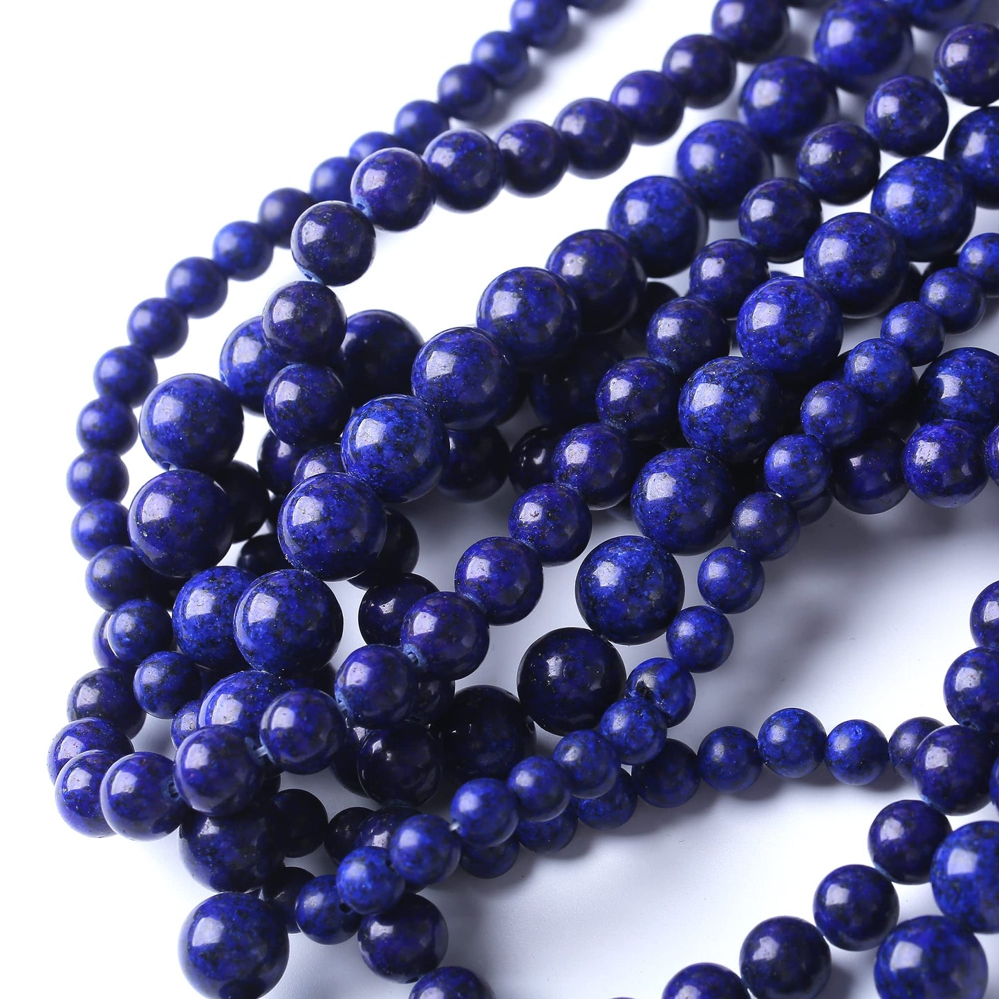 10MM Lapis Lazuli Stone Round Loose Beads Natural Gem Beads Crystal Energy Stone Beads for Jewelry Making DIY Bracelet Necklace