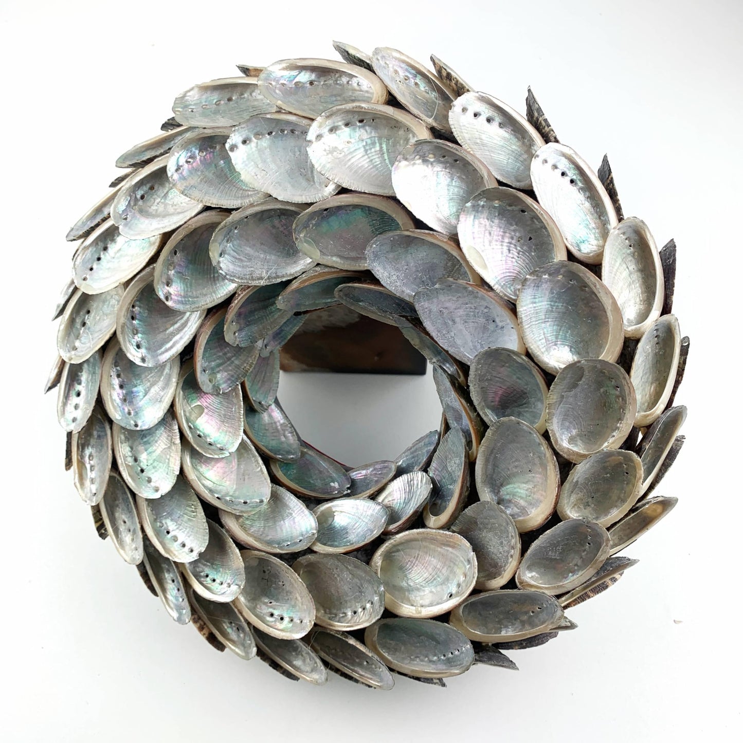Heyiwell 10" Inch Abalone Shell Wreaths for Wedding Beach Home Wall Art Indoor Outdoor Front Door Decor
