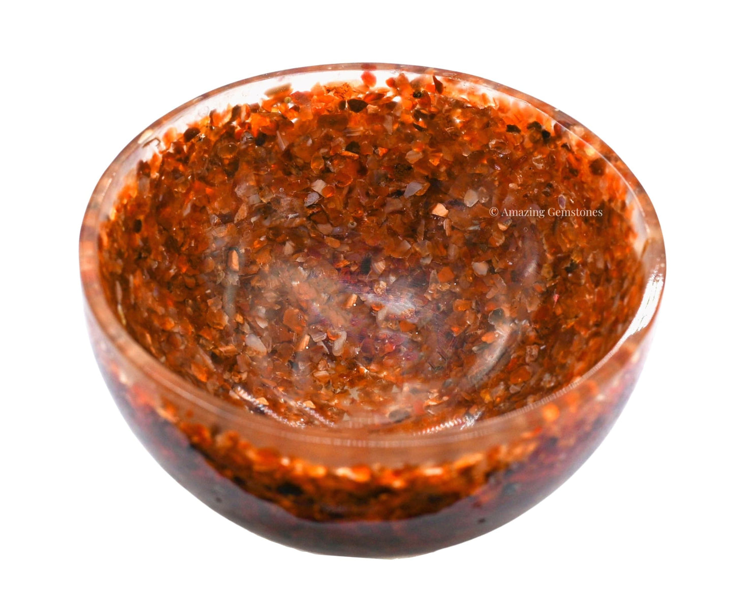 Amazing Gemstone Carnelian Orgonite Orgone Crystal Gemstone Bowl - 3" Orgonite Carnelian Crystal Bowl for Meditation, Crystals and Healing Stones Gift and Protection