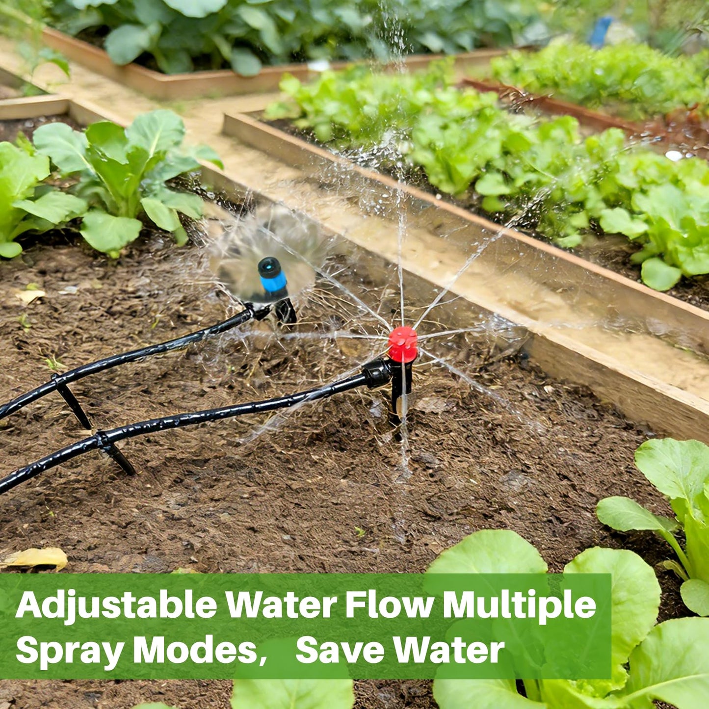 Drip Irrigation System, Automatic Garden Watering Kit, Quick-Connect Watering Misting Drip Irrigation System for Greenhouses,Yards,Lawns,Raised Beds,with 98ft 1/4''& 49ft 1/2" Tubing and Accessories