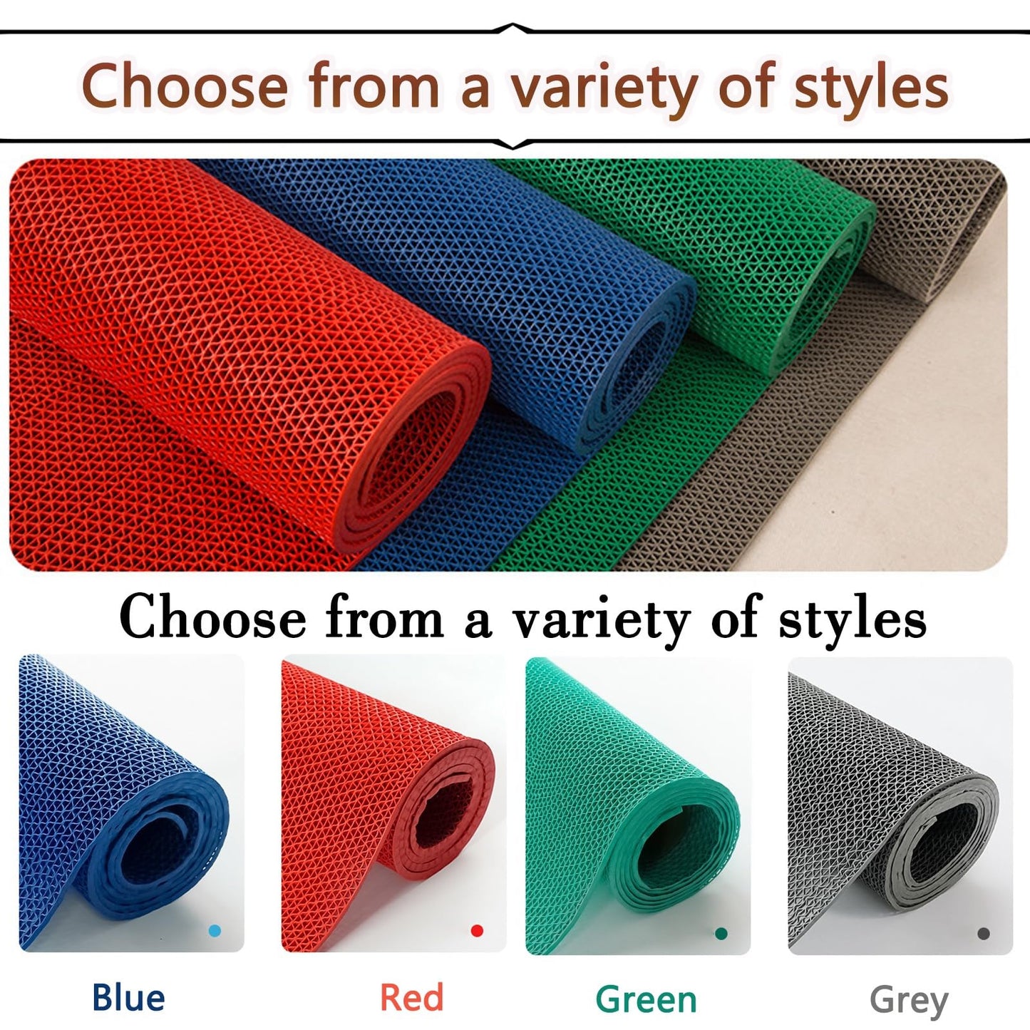 NOBBAT Non Slip Kitchen mat,Non Slip mat,Multipurpose Non Slip Mat,PVC Anti Slip Rug Pads,Anti Slip Rug Underlay Carpet Grip Mat for Home,Office,Cars(Gray,1.2mx1m)
