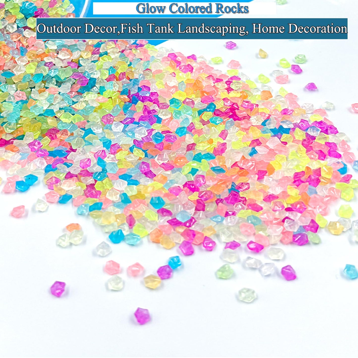 LIANJINLIU Luminous Stone (80000PCS), Glow Rock Pebbles, Fish Tank Glow Gravel, Glow in The Dark Rocks for Outdoor Decor, Garden, Patio, Lawn Christmas Gift (2kg, 2-5 mm)