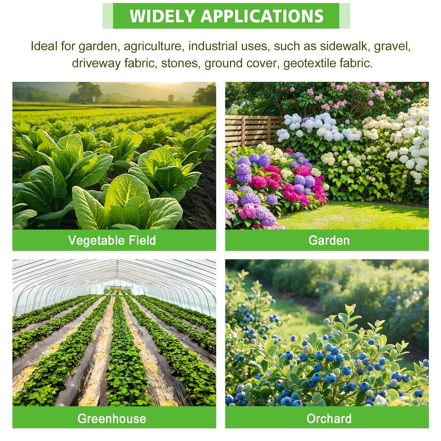 Gree-Mac 3x100FT Weed Barrier Landscape Fabric, 3.2oz Heavy Duty Garden Cloth, Ground Cover for Gardening, Come with 20 U-Shaped Securing Pegs