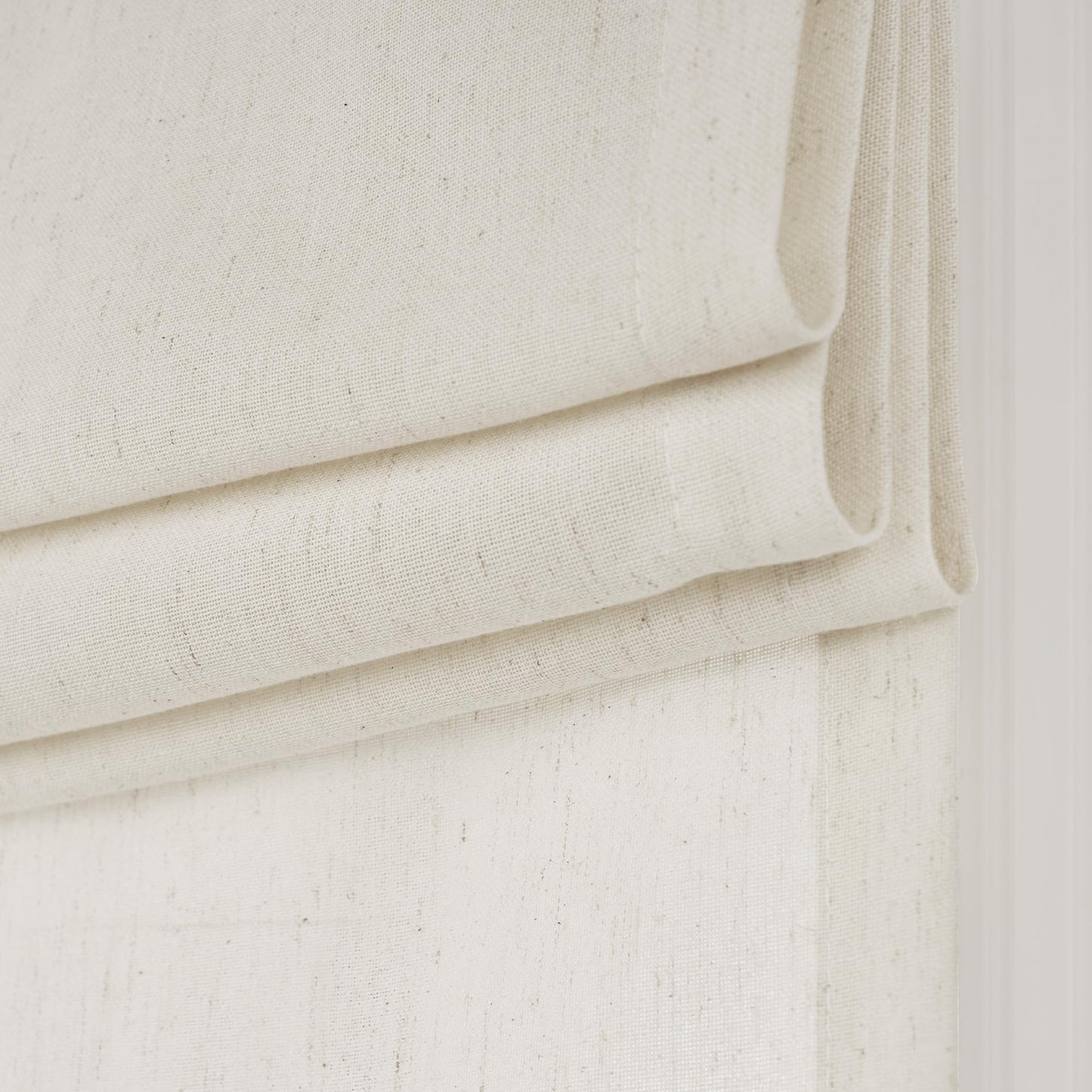 NICETOWN Linen French Door Curtain No Drill Roman Shades for Windows, Ivory Solid Cordless Blinds for Farmhouse Door Window Covering with Light Filgtering, W26 x L40, 1Pc