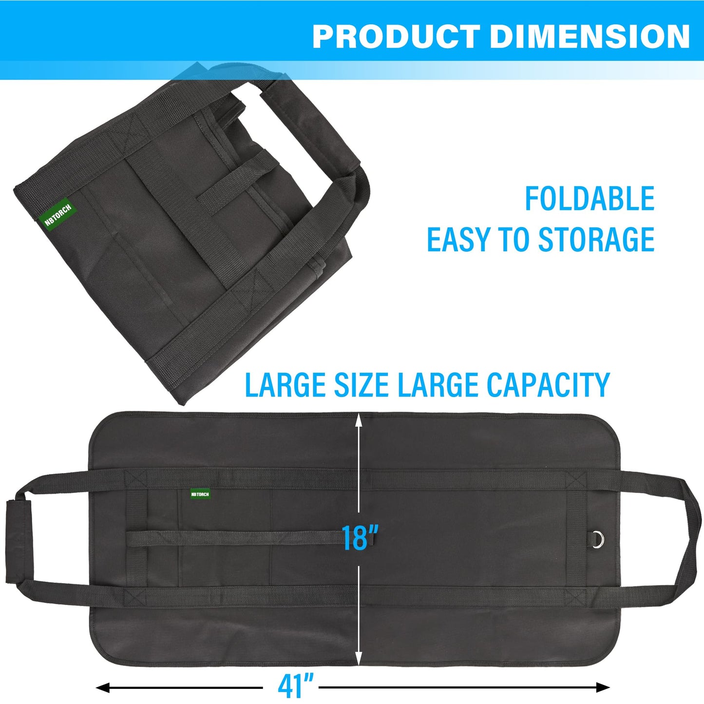 NBTORCH Firewood Carrier, Canvas Wood Carrier for Firewood, Waterproof & Heavy Duty Log Carrier Bag with Handle, 2PK Wood Tote Bags for Fireplace, Camping, Home, Outdoor and Fire Stove (Black)