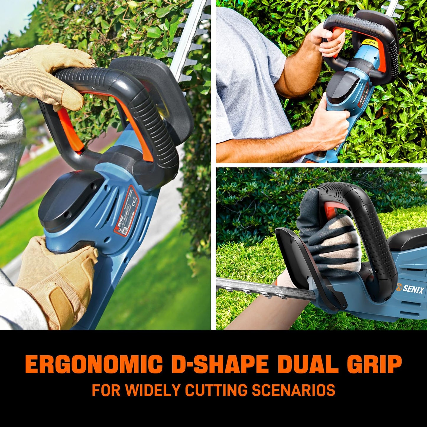 SENIX X2 20 Volt Max* 3-Piece Cordless Power Tool Combo Kit with Battery Powered 10" String Trimmer, Variable Speed Leaf Blower, 21" Hedge Trimmer, Includes 2 Batteries & Battery Charger (S2K3B2-01)