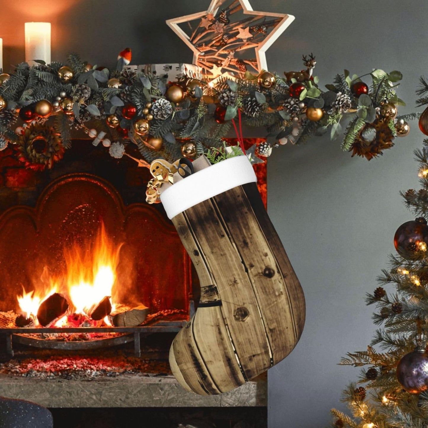 UUIKLPOL Board Print Holiday Decorative Socks,Classic Christmas Stockings Festive Ornaments,Joyful Season Socks