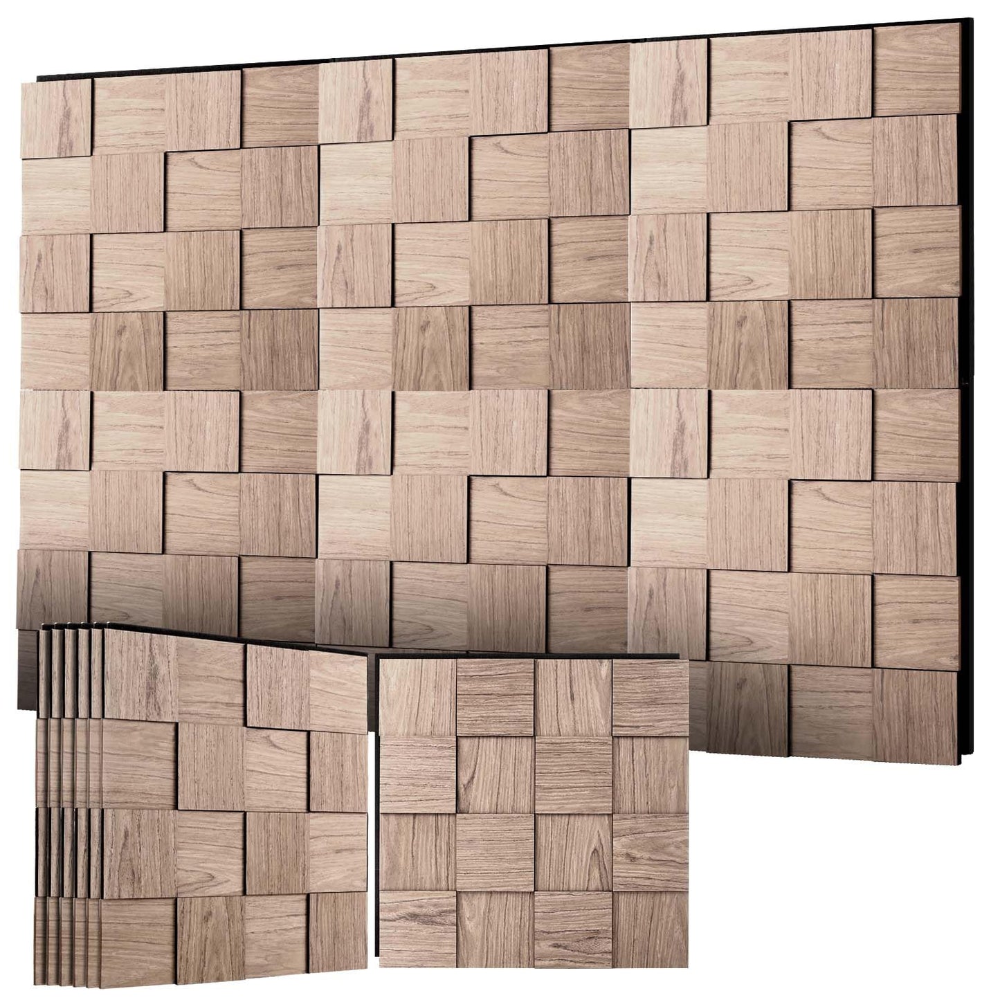 SSHENGYA 6-Pack Art 3D Wall Panels, Wood Textured Wall Panels, 15.7"×15.7" Modern Wall Panels for Interior Wall Decor, Living Room, Bedroom, Home Decor