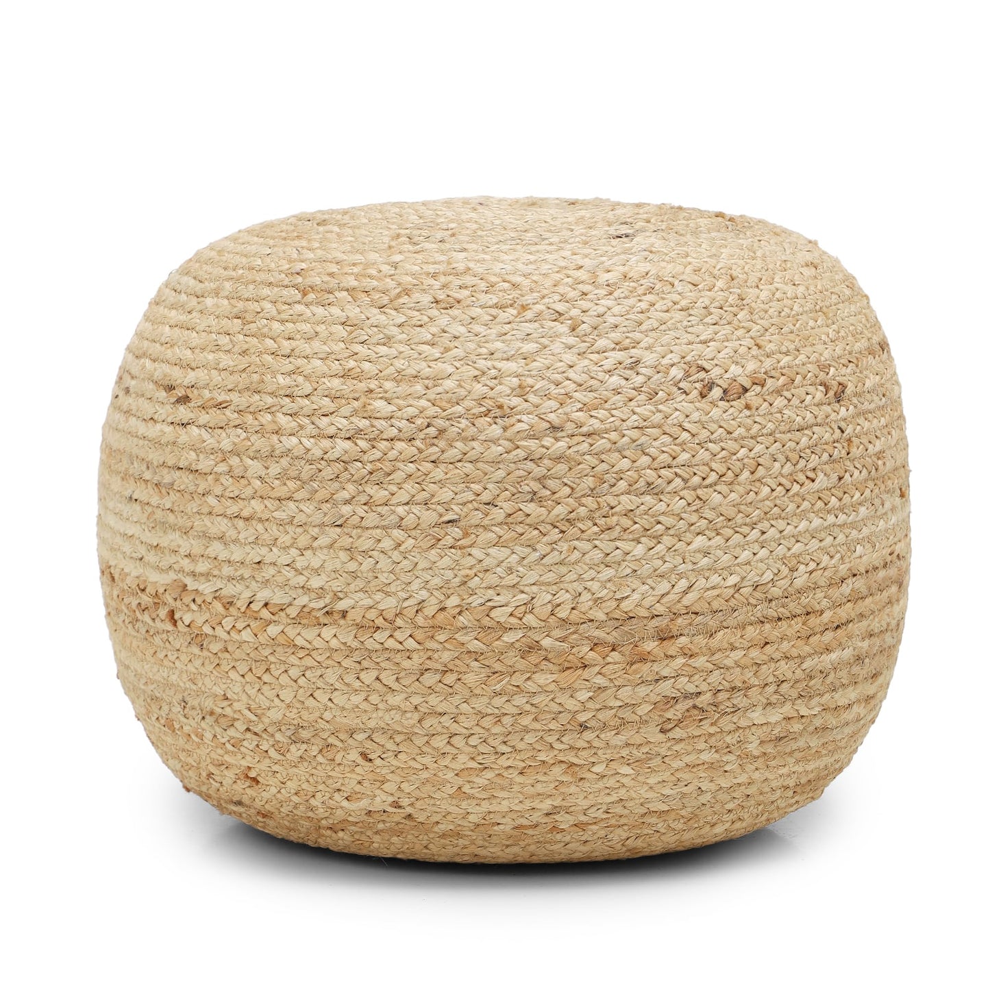 REDEARTH · Jute Circular Jute Pouf Ottoman - Braided Pouffe Accent Sitting Round Footrest for Living Room, Bedroom, Nursery, kidsroom, Patio, Gym; 100% Jute (19.5"X19.5"X14"; Jute Natural)