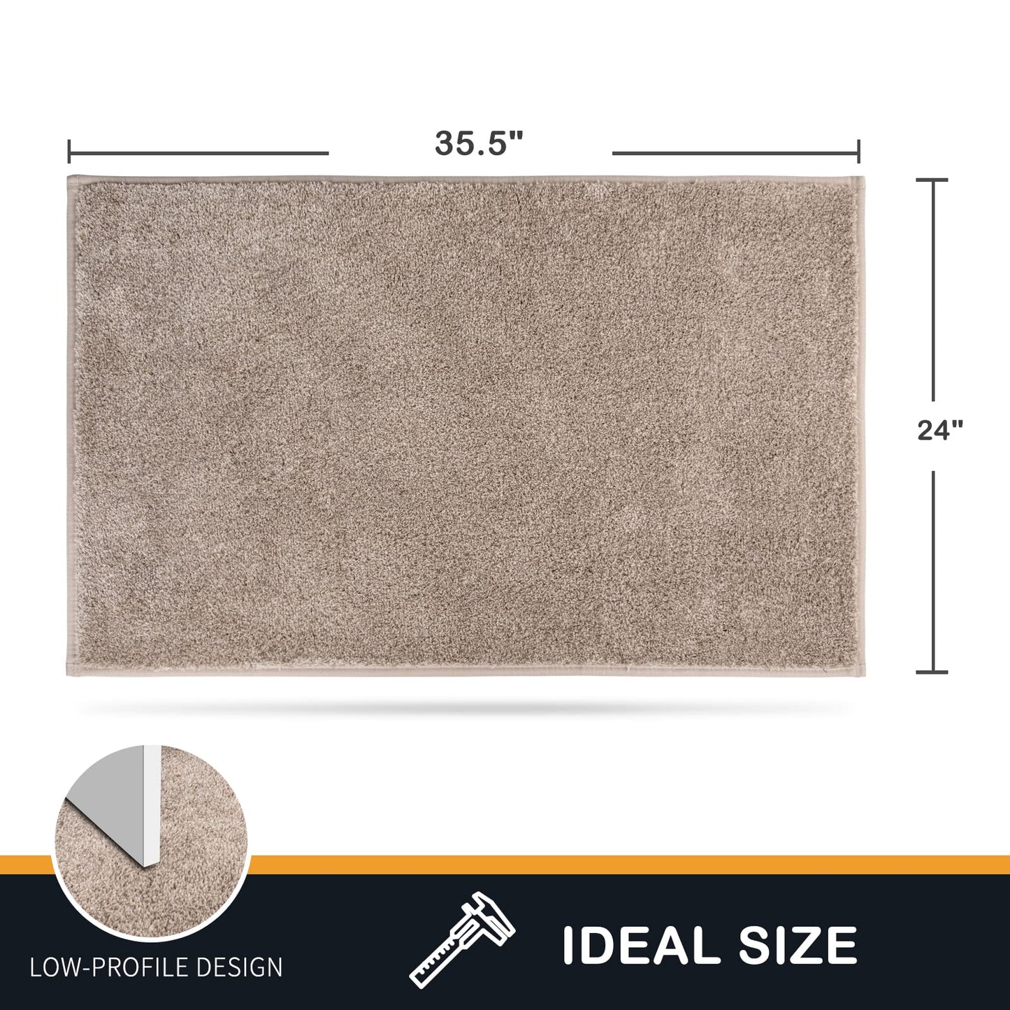 PURRUGS Dirt Trapping Door Mat 24" x 35.5", Non-Slip Machine Washable Entryway Rug, Dog Doormat, Indoor Front Door Mat, Super Absorbent Entry Rug for Muddy Shoes & Paws, Taupe